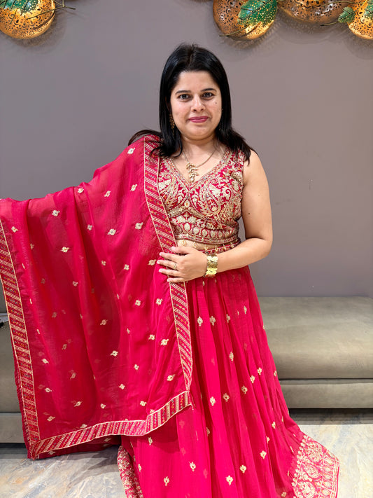 Hot Pink Heavy Lehenga Choli