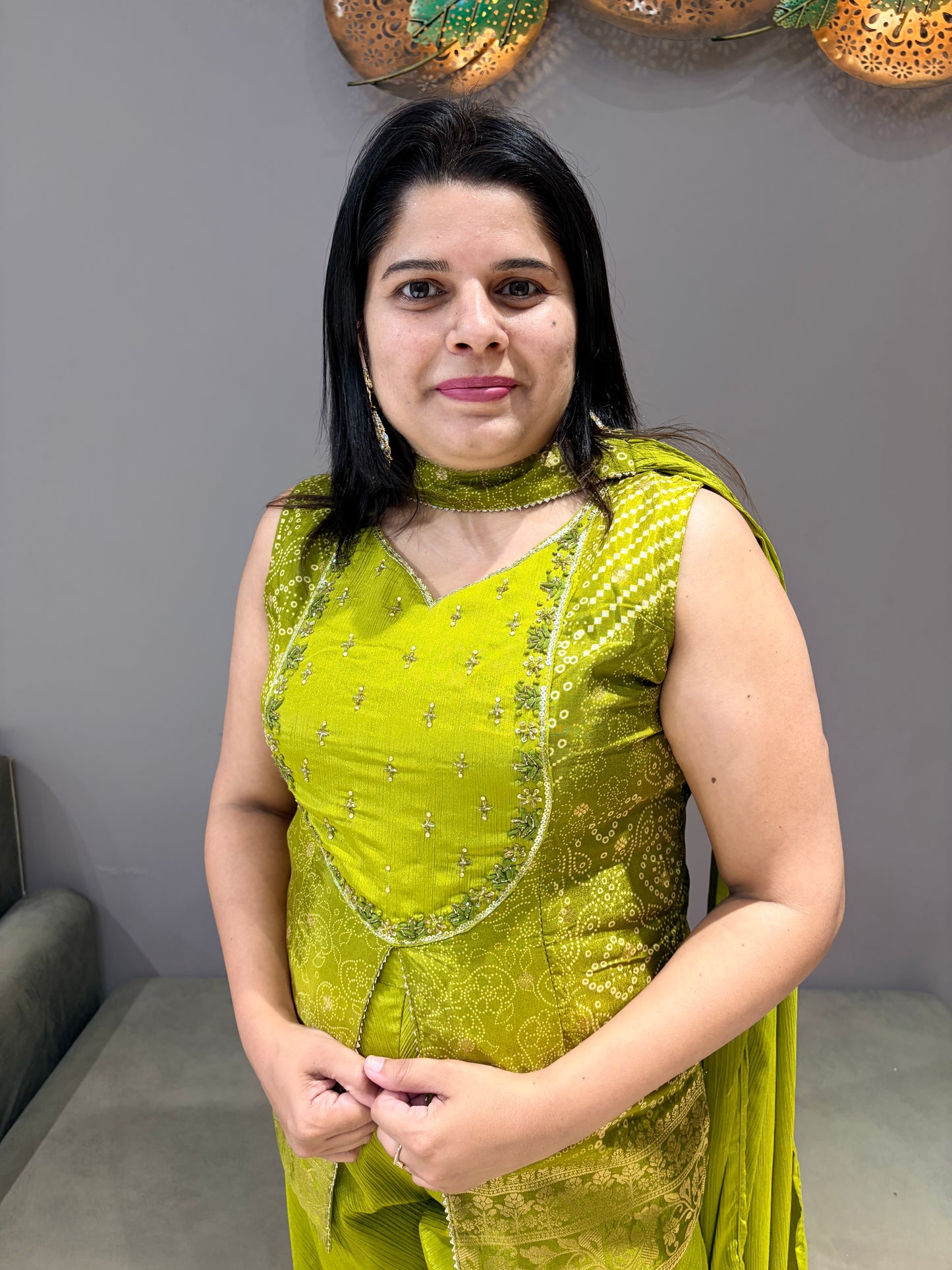 Liril Green Party Wear Indowestern