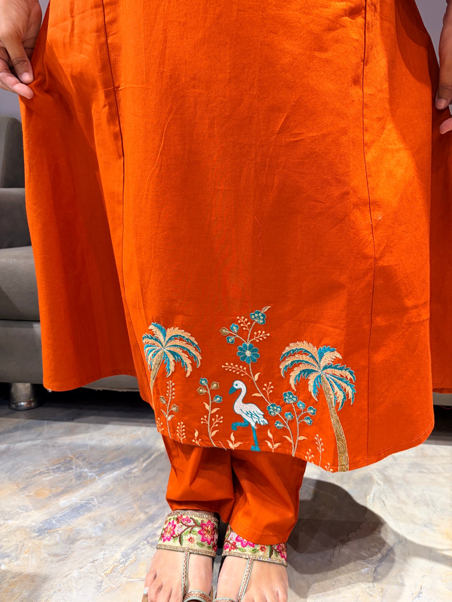 Rust Orange Designer 2 pc Suit