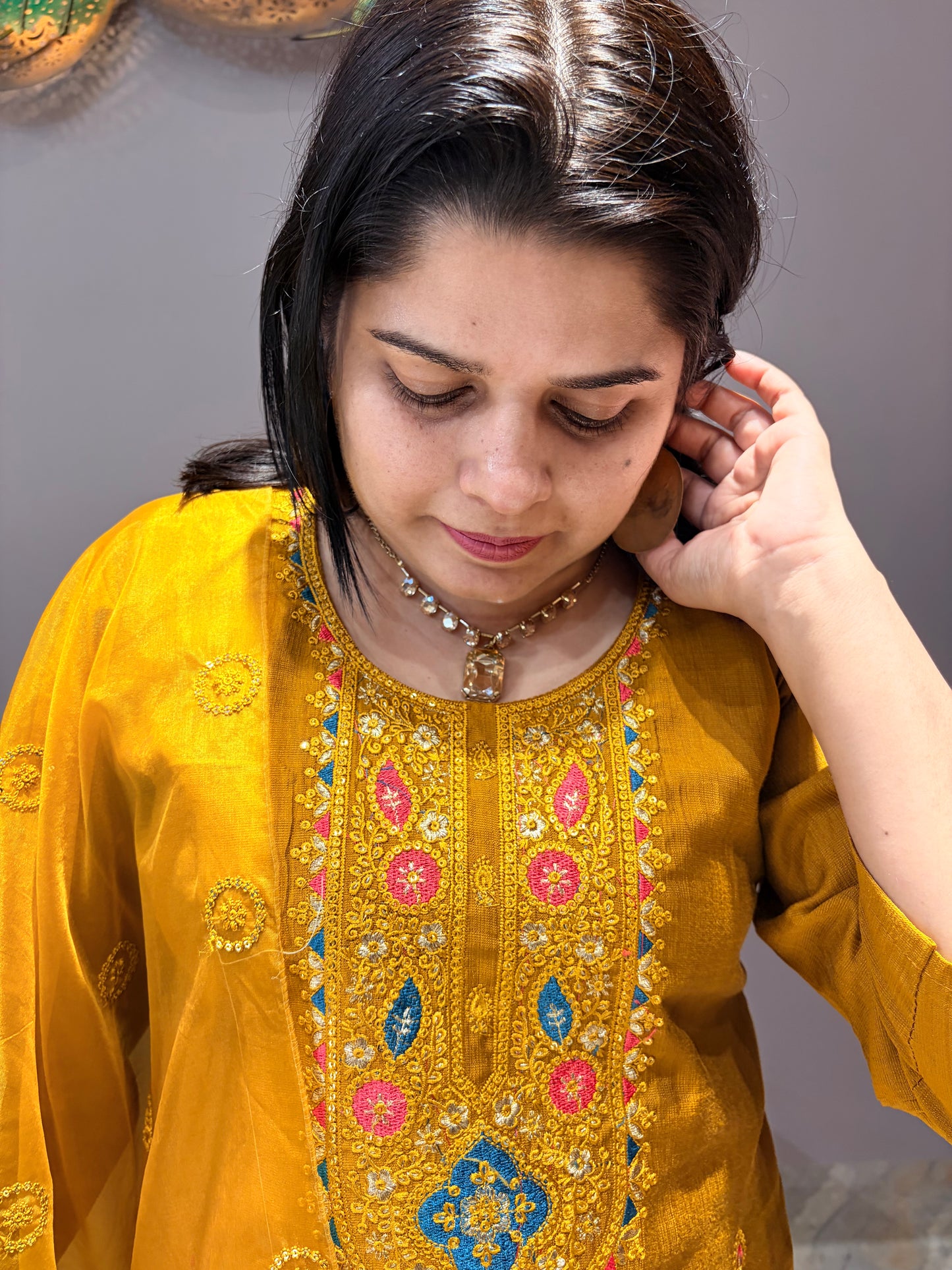 Yellow Gold Vatican Silk Designer Suit