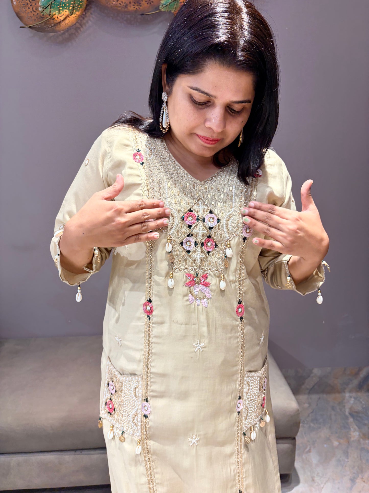 Bieze Color Pure Mul Designer 3 pc Suit With Pocket Work