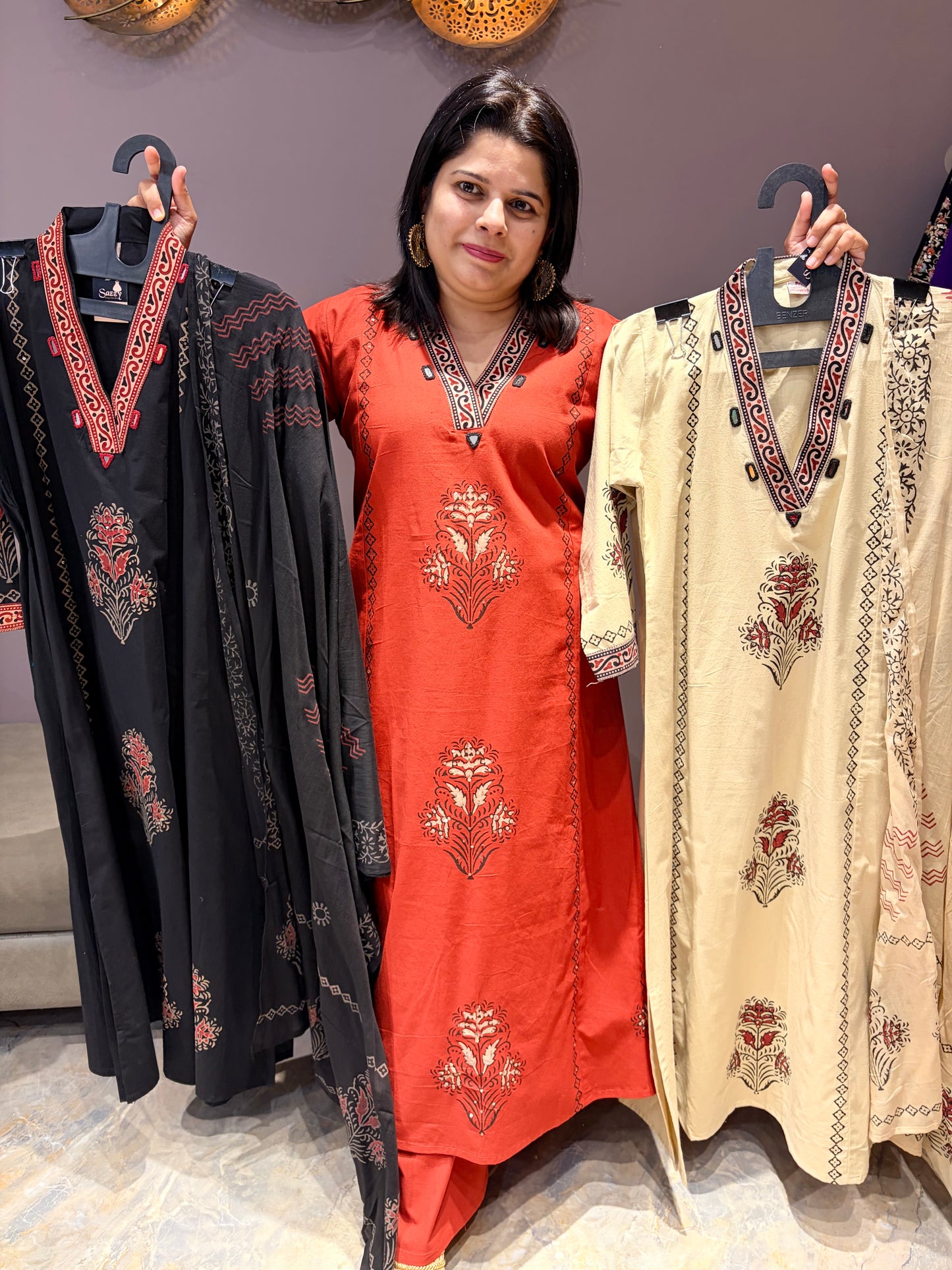 Black premium Aline Pure cotton Suit