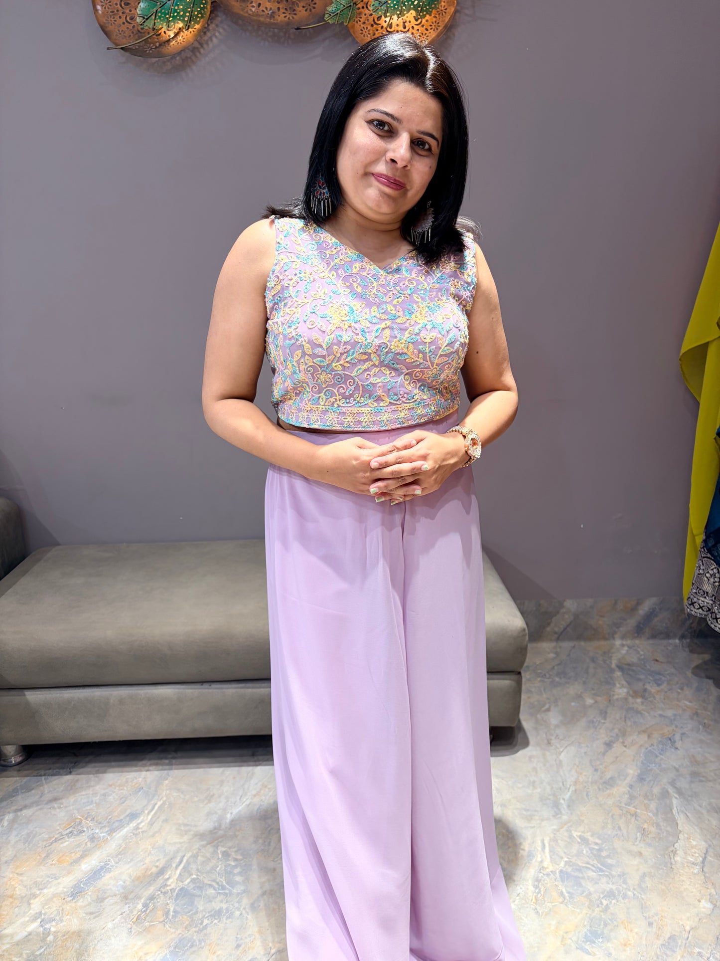 Pestal Lavender Color 3 pc Indowestern