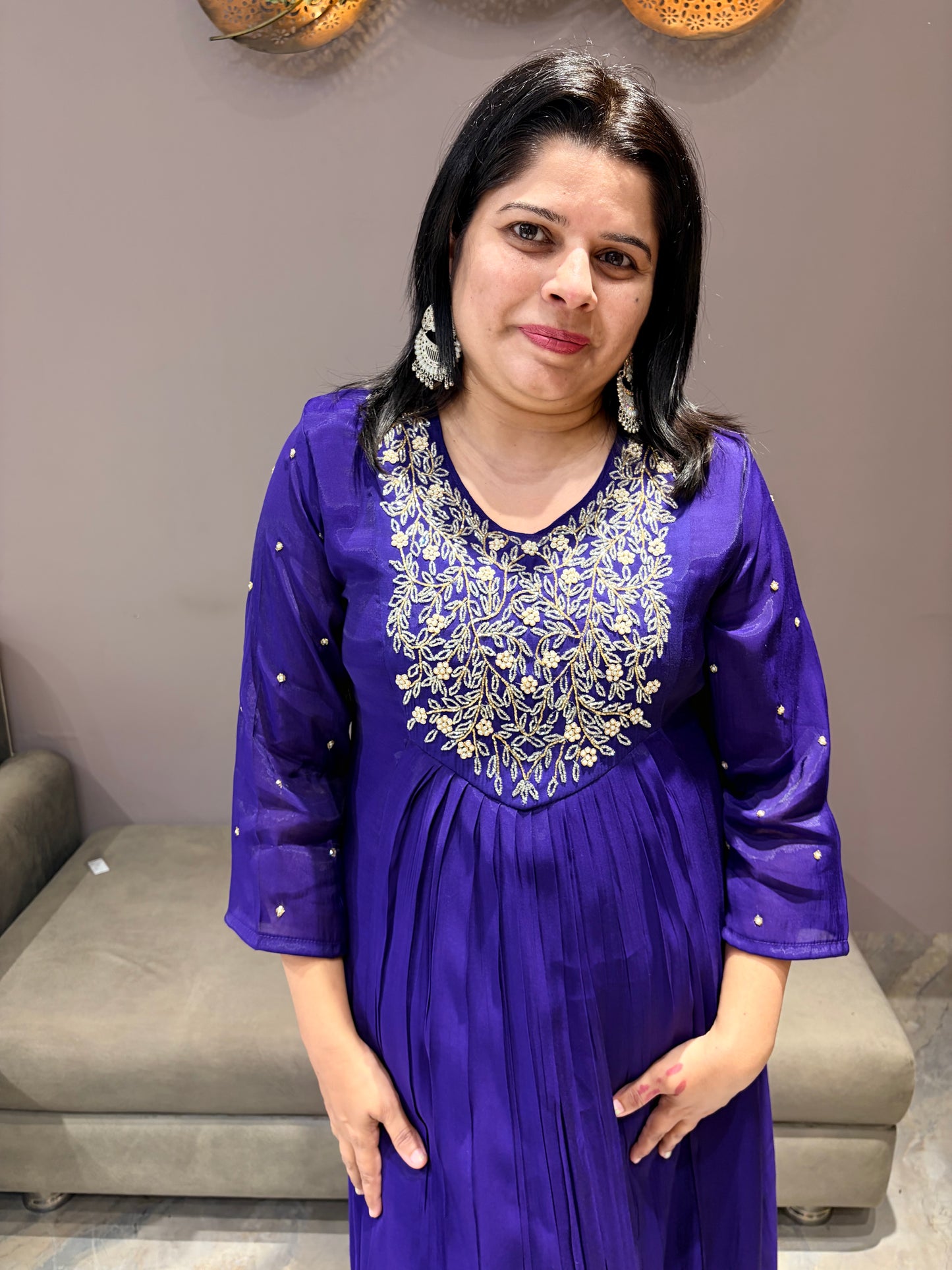 Dark Purple Trending Pure Mul Cotton Designer Suit