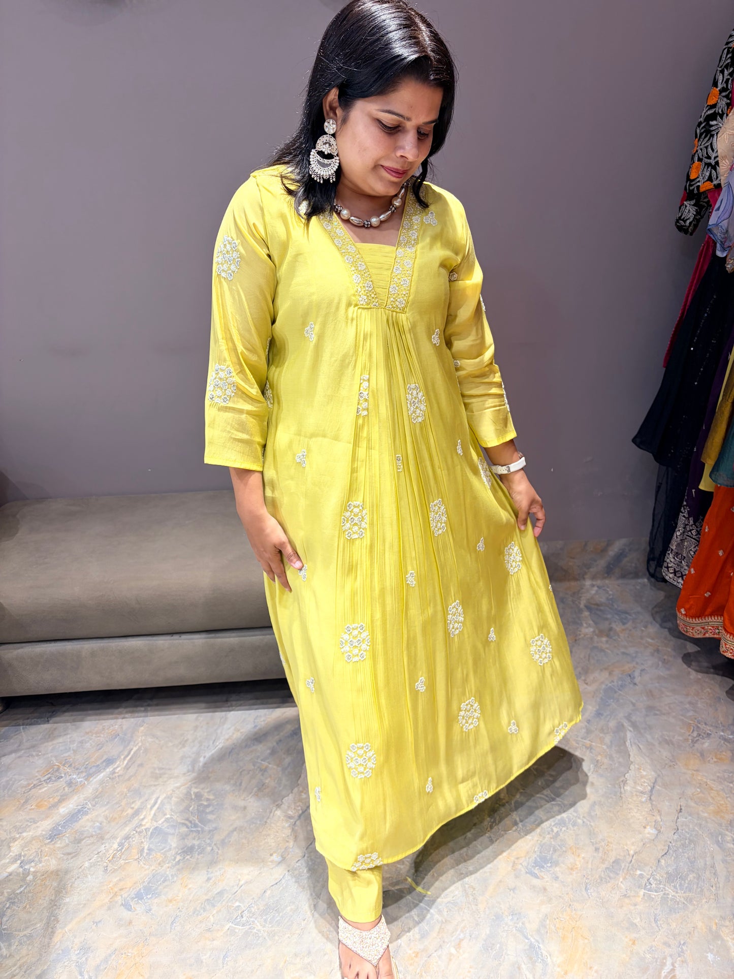 Liril Green Light Pure Mul Designer Lukhnowi Suit