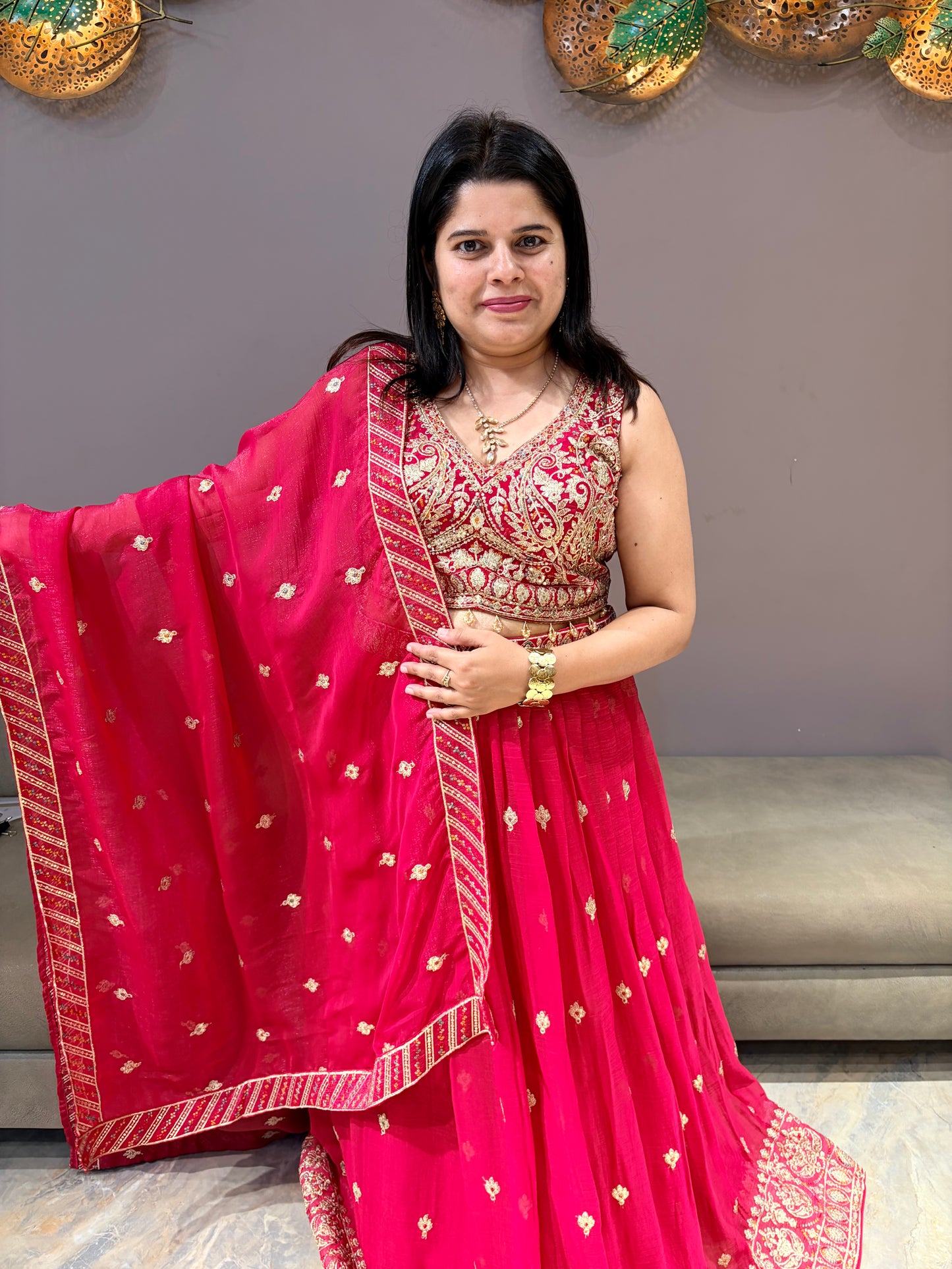 Hot Pink Heavy Lehenga Choli