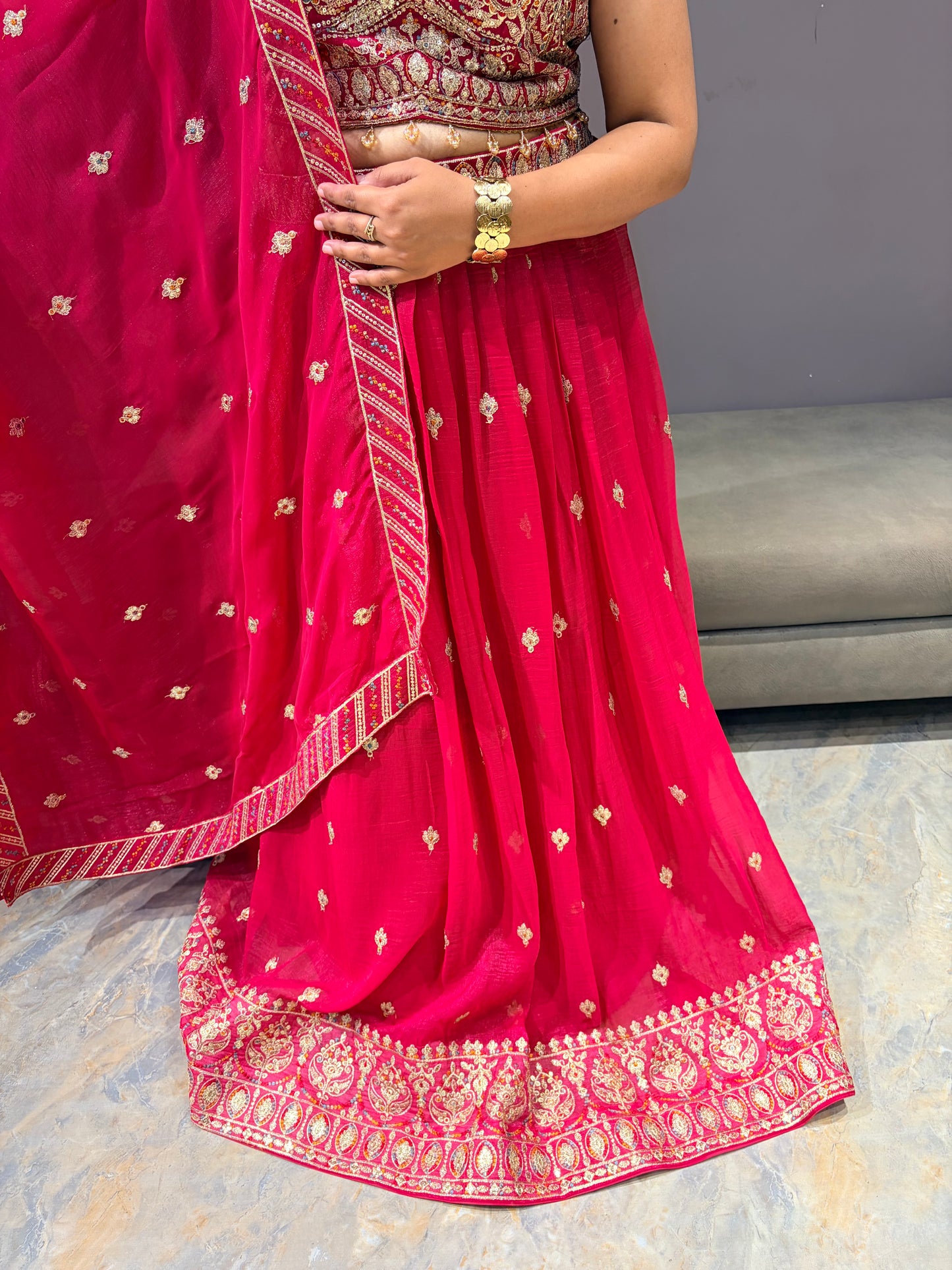 Hot Pink Heavy Lehenga Choli