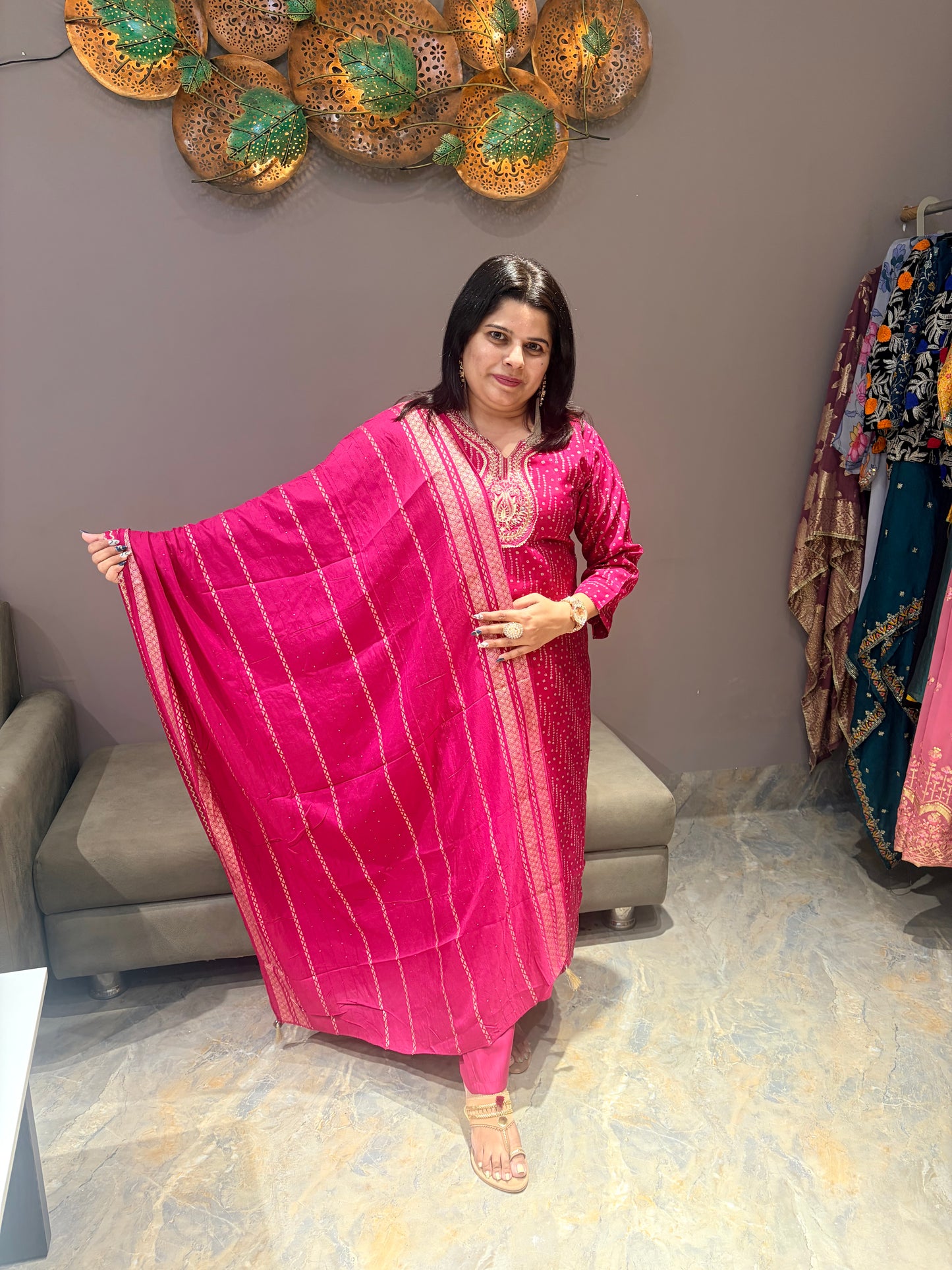Soft Silk Premium Bandhni Designer Suit