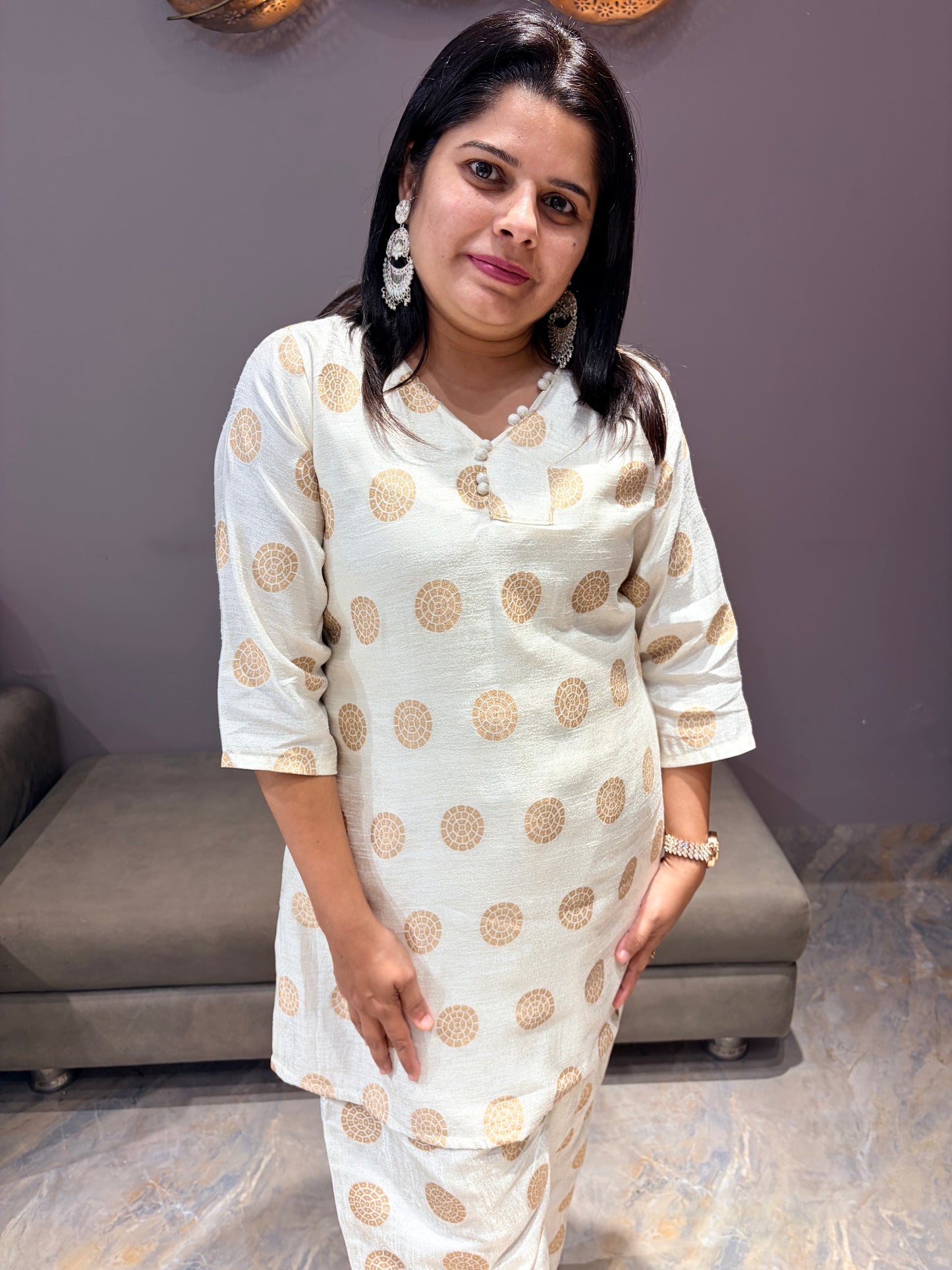 Premium Pure Chinnon Silk Off White Cordset