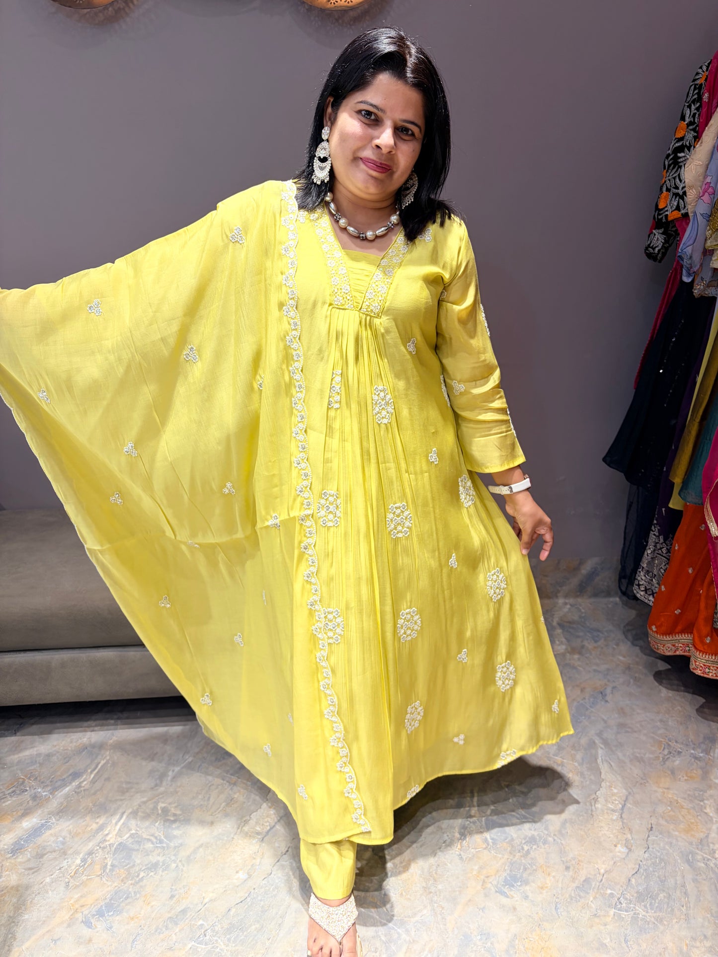 Liril Green Light Pure Mul Designer Lukhnowi Suit