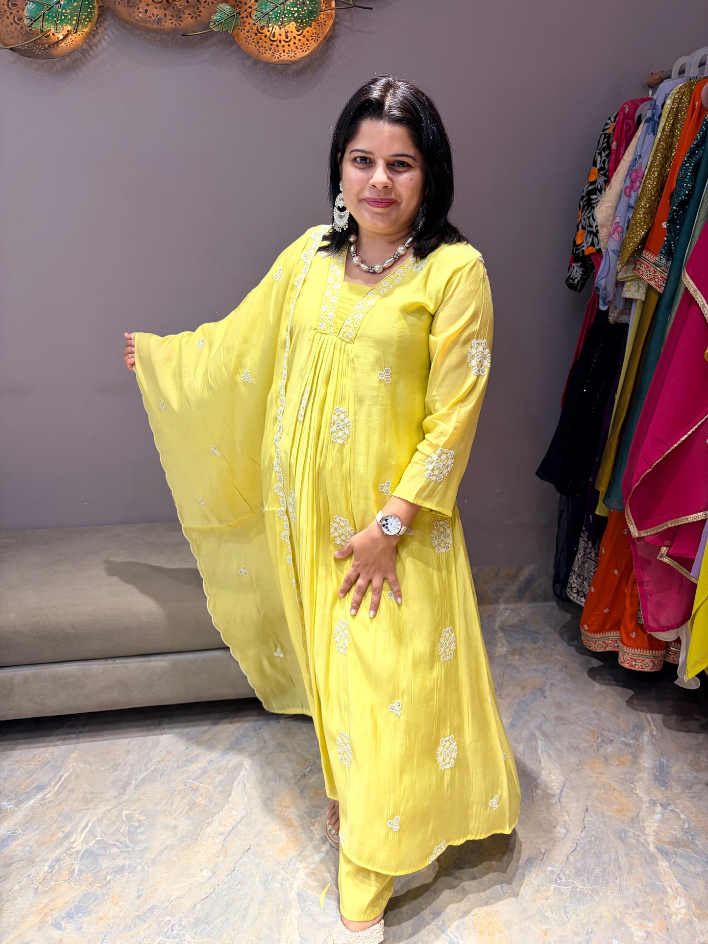 Liril Green Light Pure Mul Designer Lukhnowi Suit