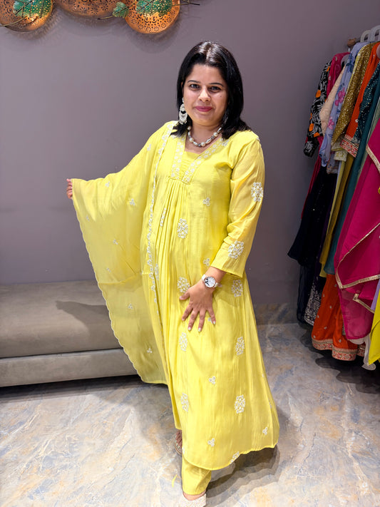 Liril Green Light Pure Mul Designer Lukhnowi Suit