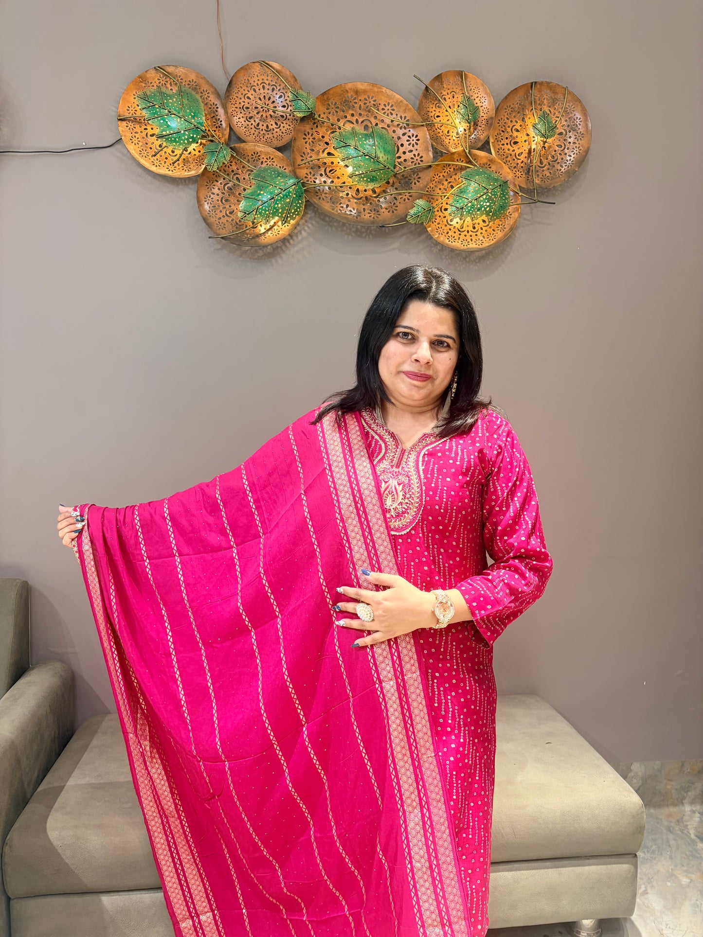 Soft Silk Premium Bandhni Designer Suit