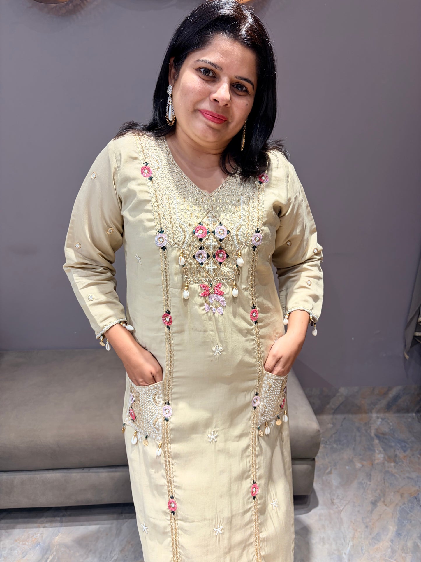 Bieze Color Pure Mul Designer 3 pc Suit With Pocket Work