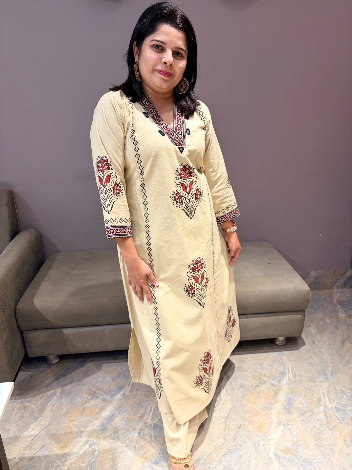 Beize Premium Pure Cotton Aline Suit