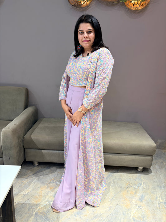 Pestal Lavender Color 3 pc Indowestern