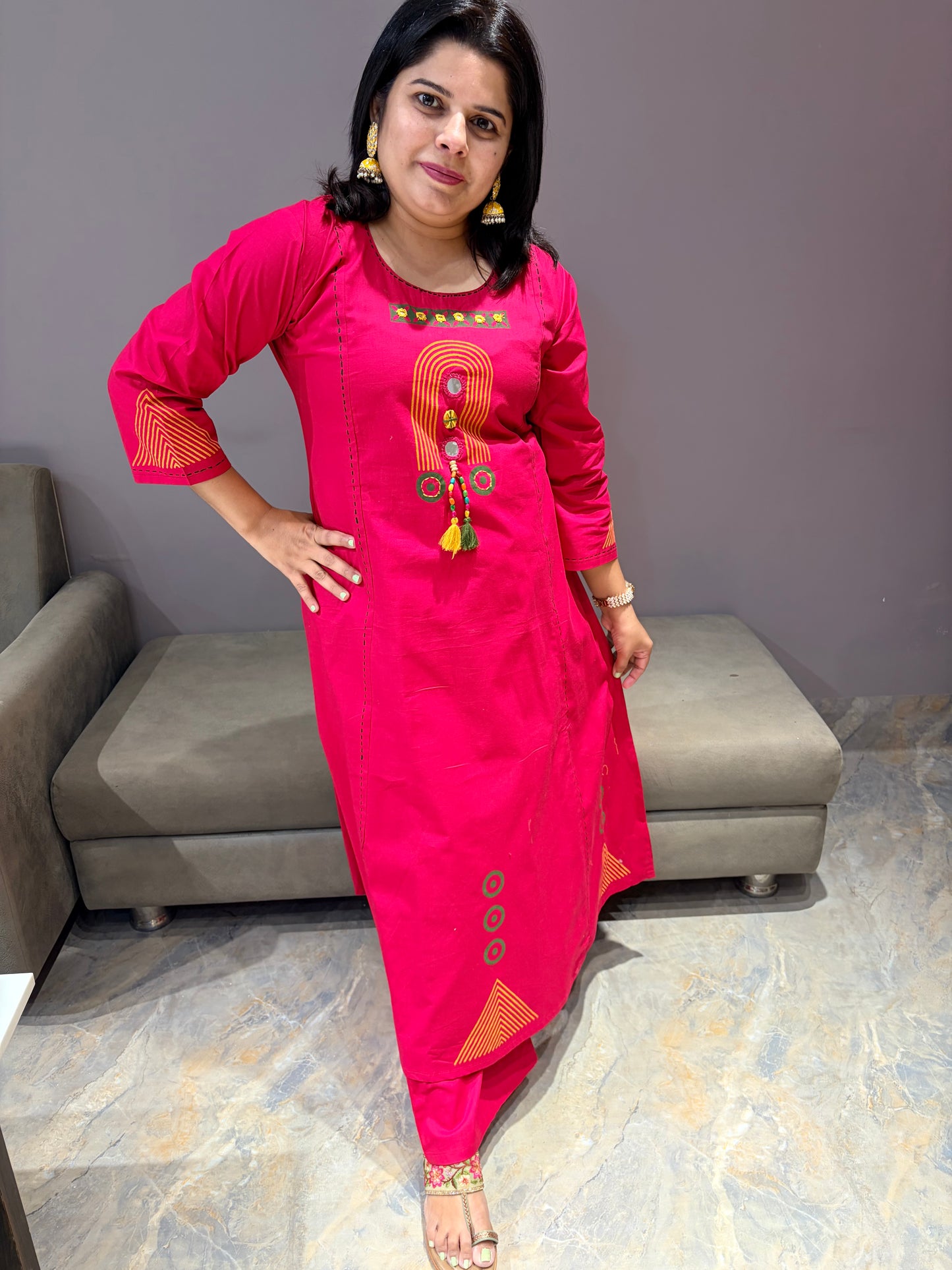 Pure Jaipuri Cotton Premium Aline Designer Suit
