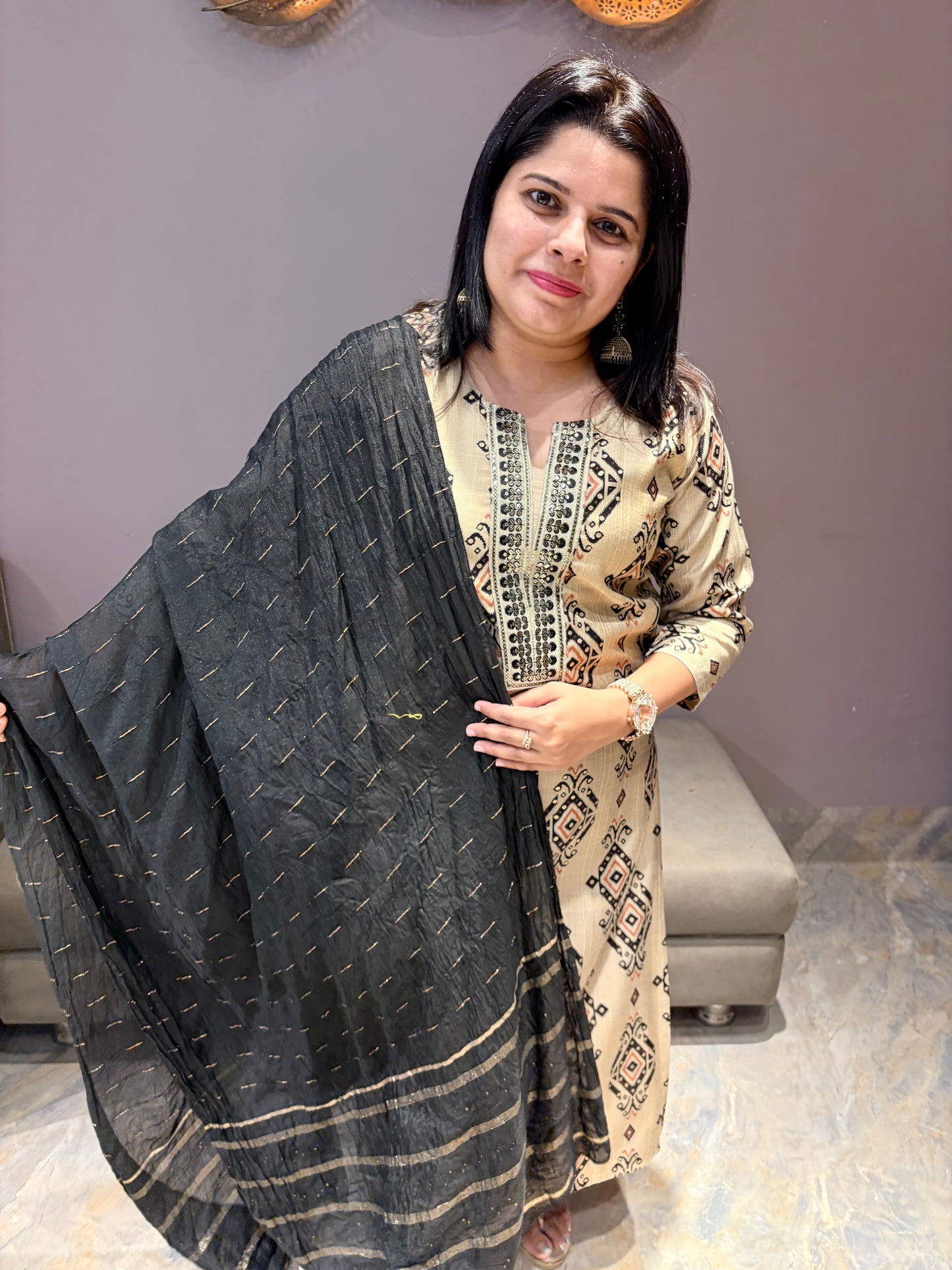 Premium Riyon Silk Ikkat Design