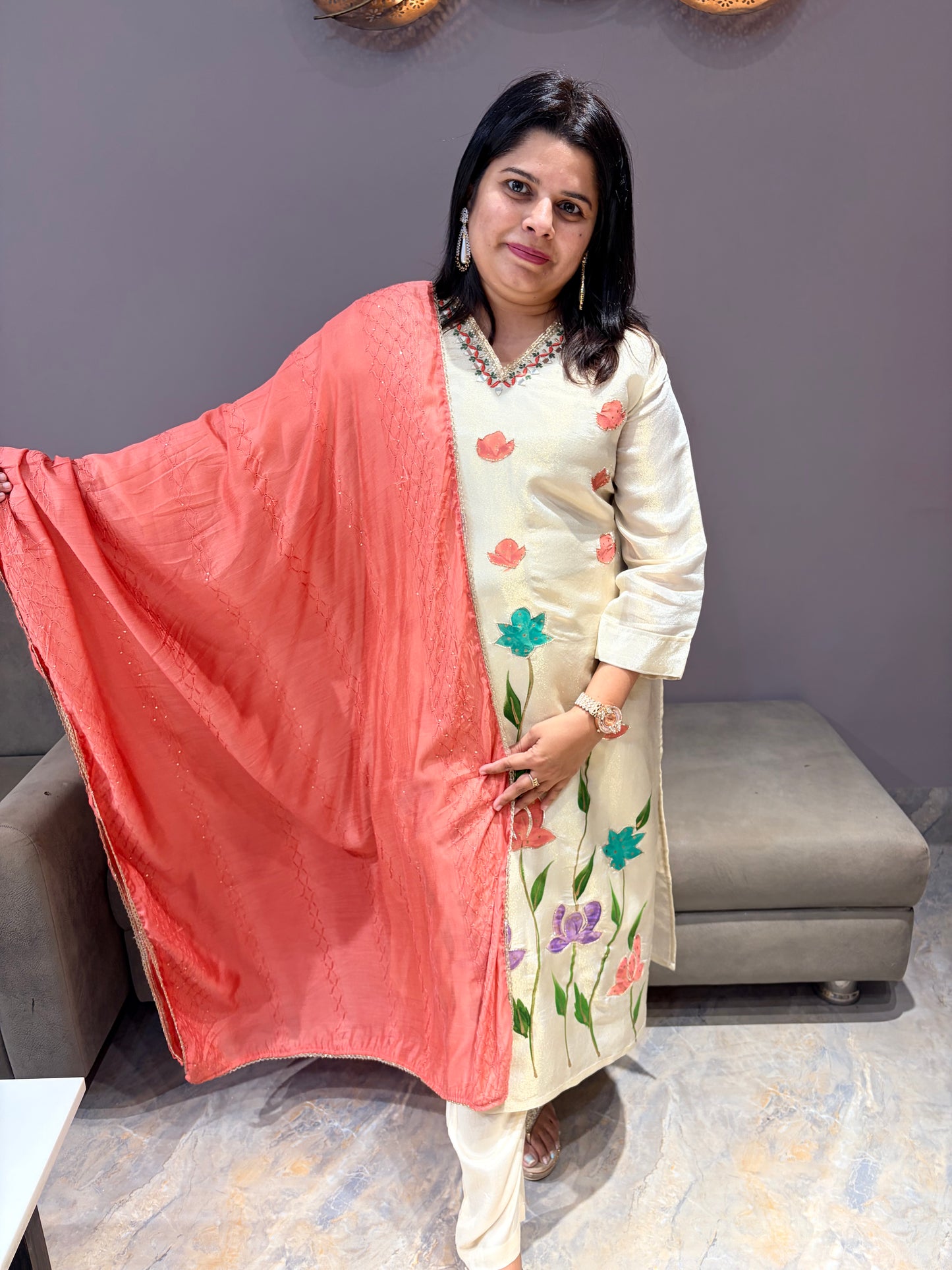 Glass Tissue Partywear 3 pc Suit