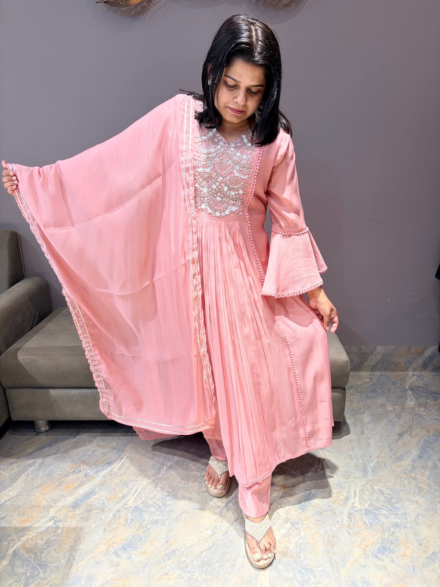 Pink Pure Mul ALine Style Designer pc