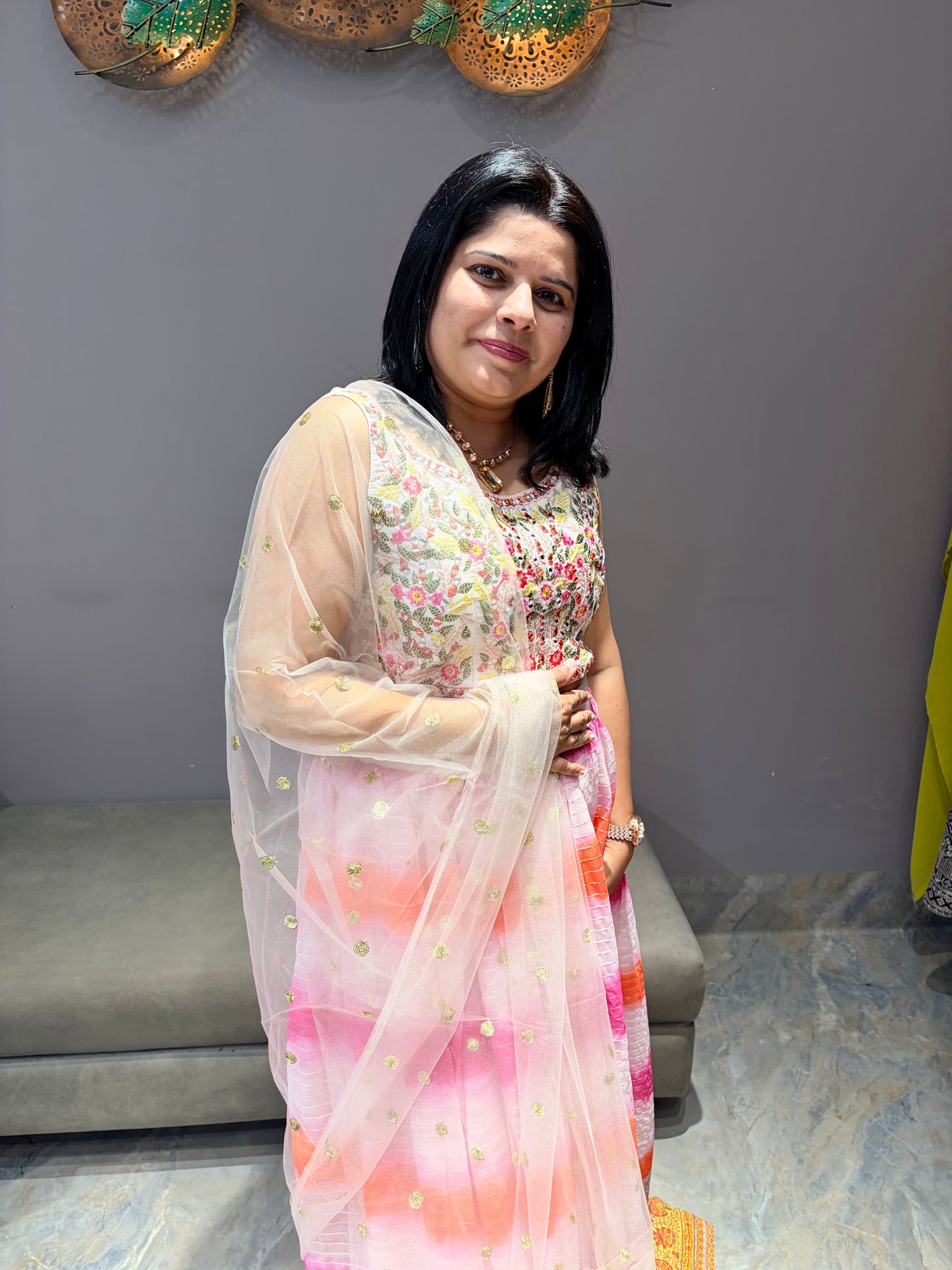 Pink Tye N Dye Designer Choli