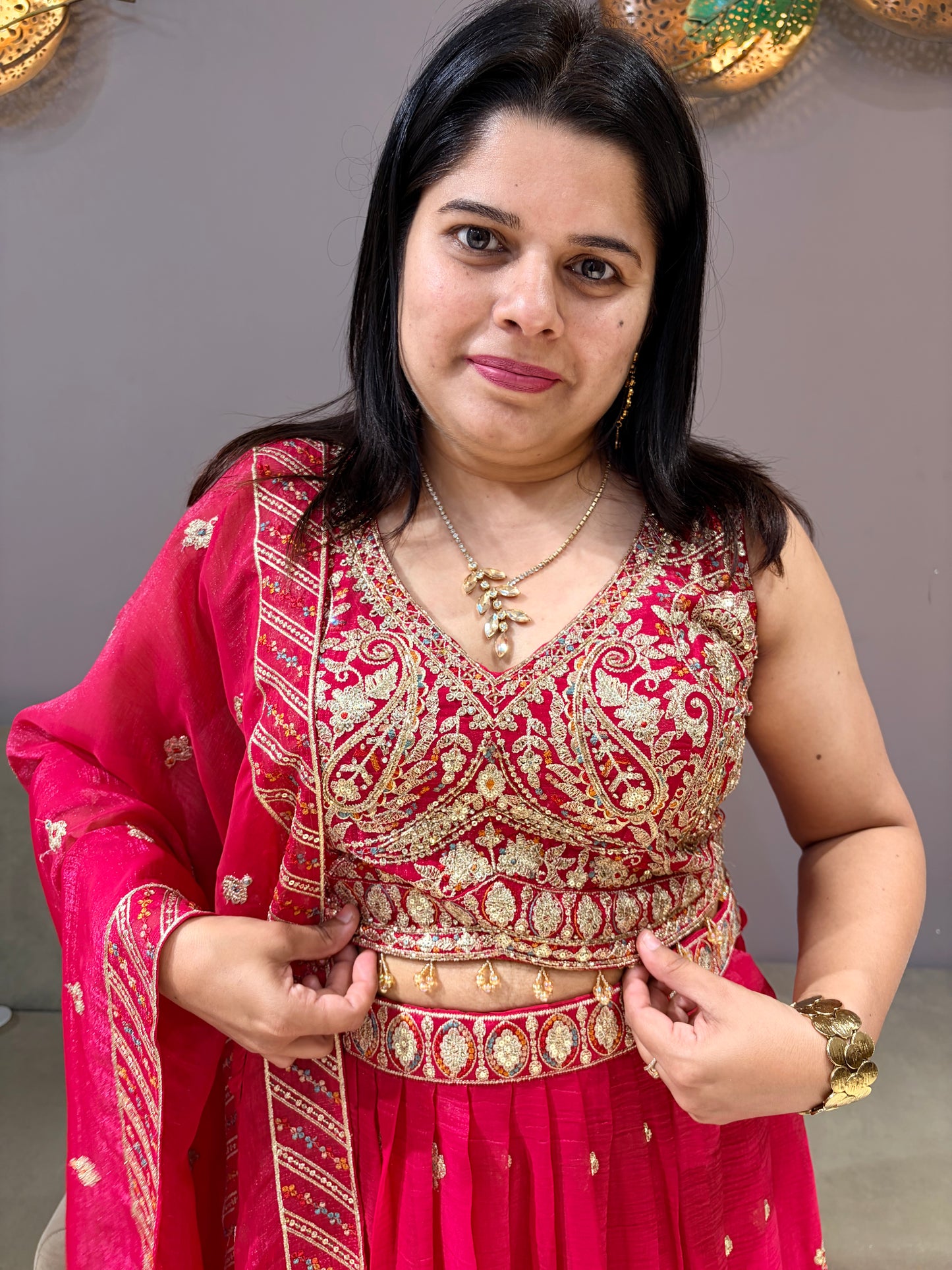Hot Pink Heavy Lehenga Choli