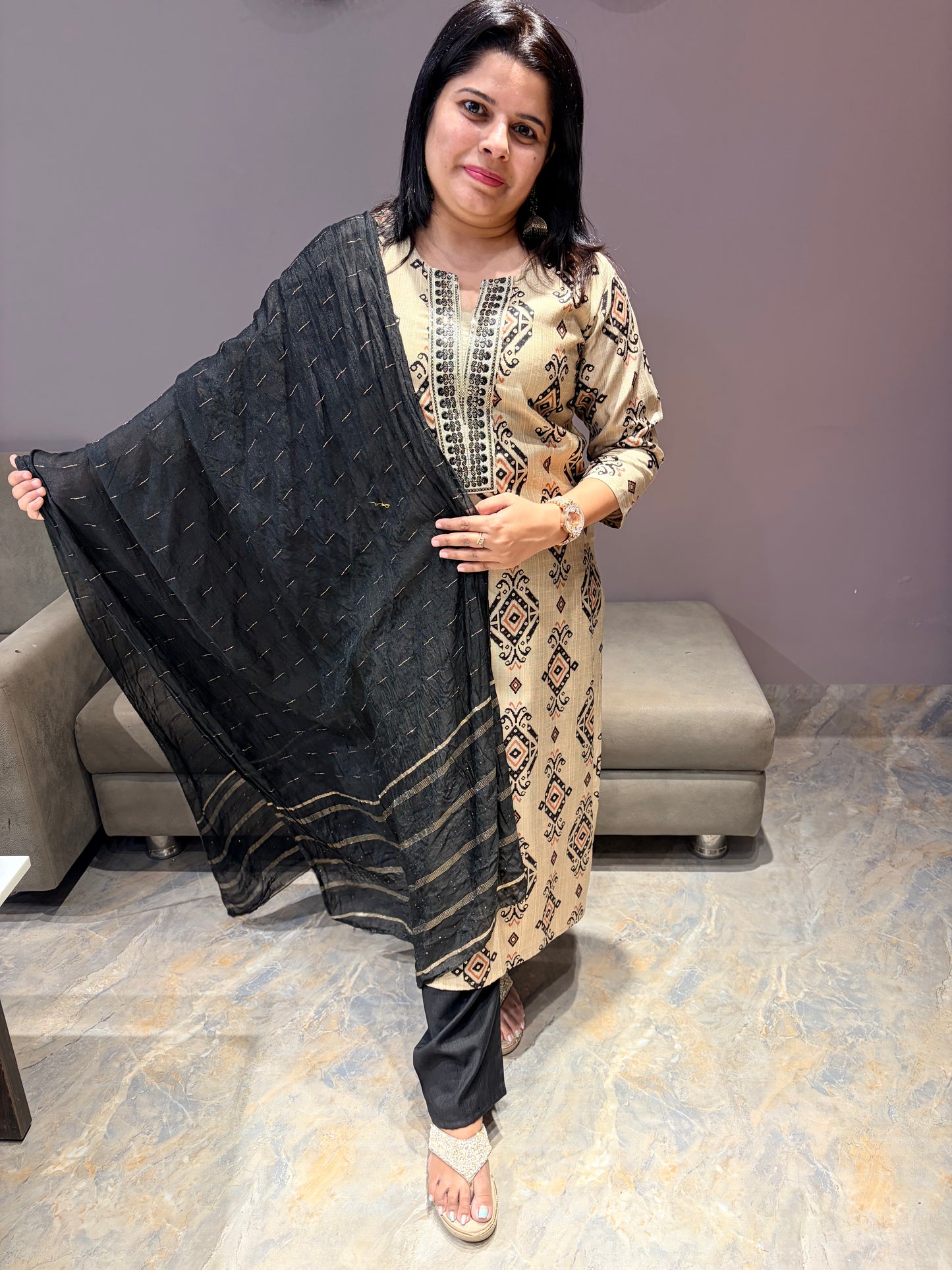 Premium Riyon Silk Ikkat Design