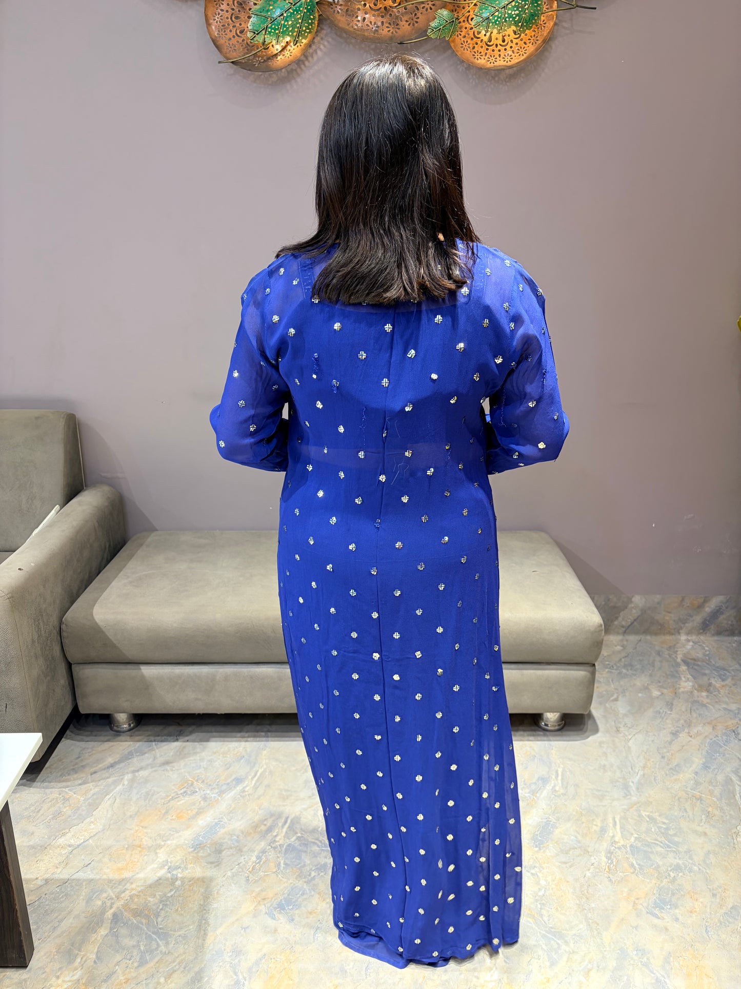 Royal Blue Indo Western 3 pc