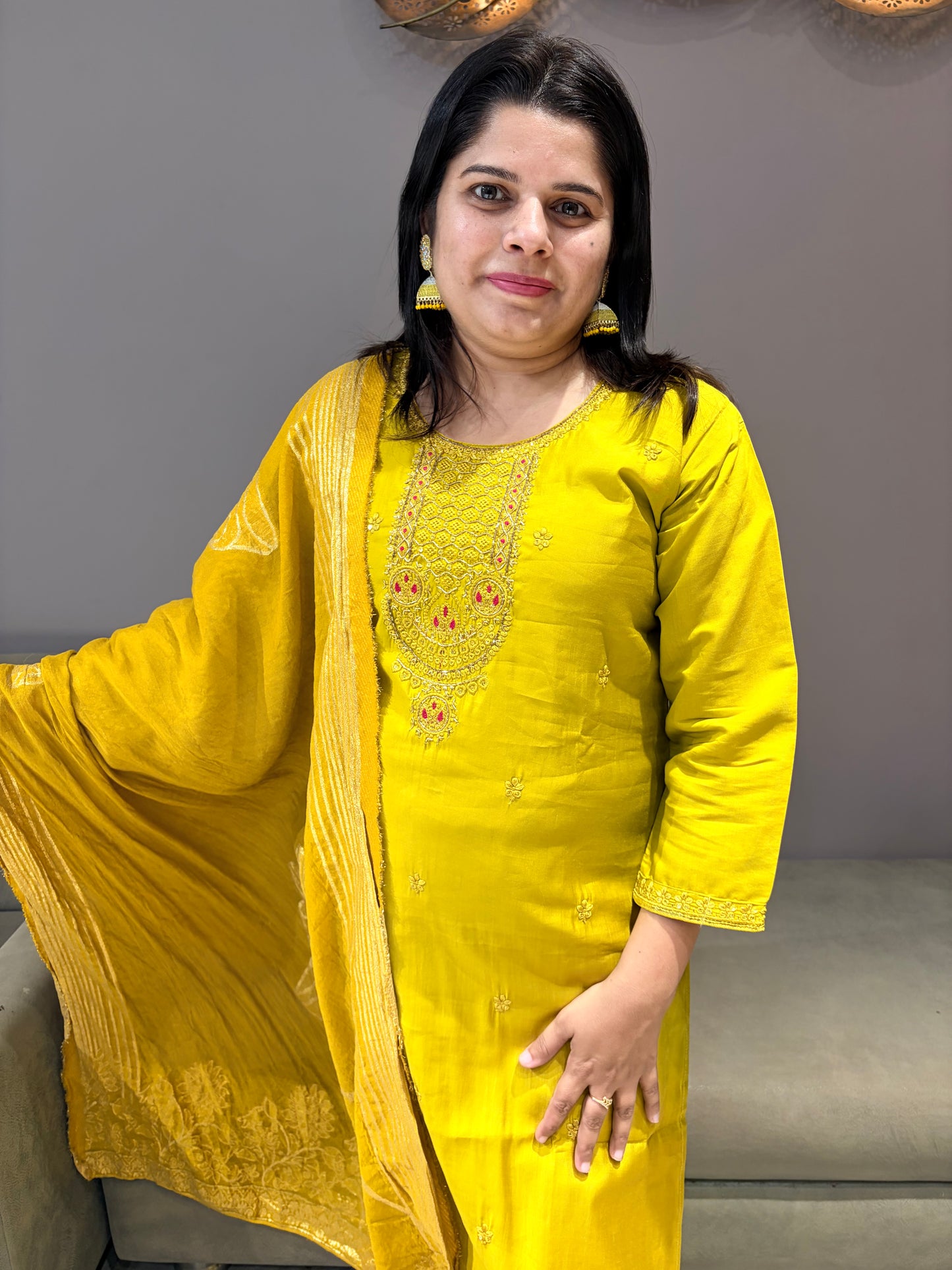 Liril Green Cotton Silk Suit With Dupata