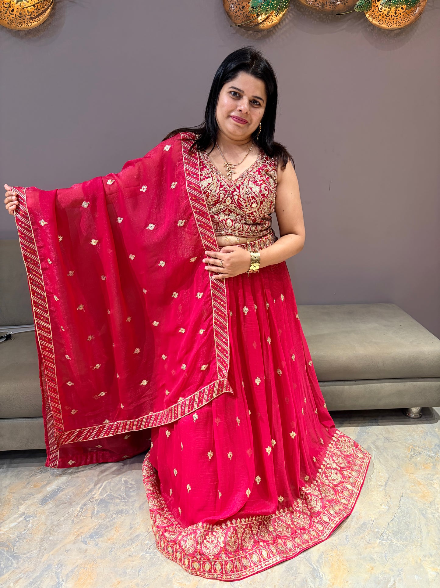 Hot Pink Heavy Lehenga Choli