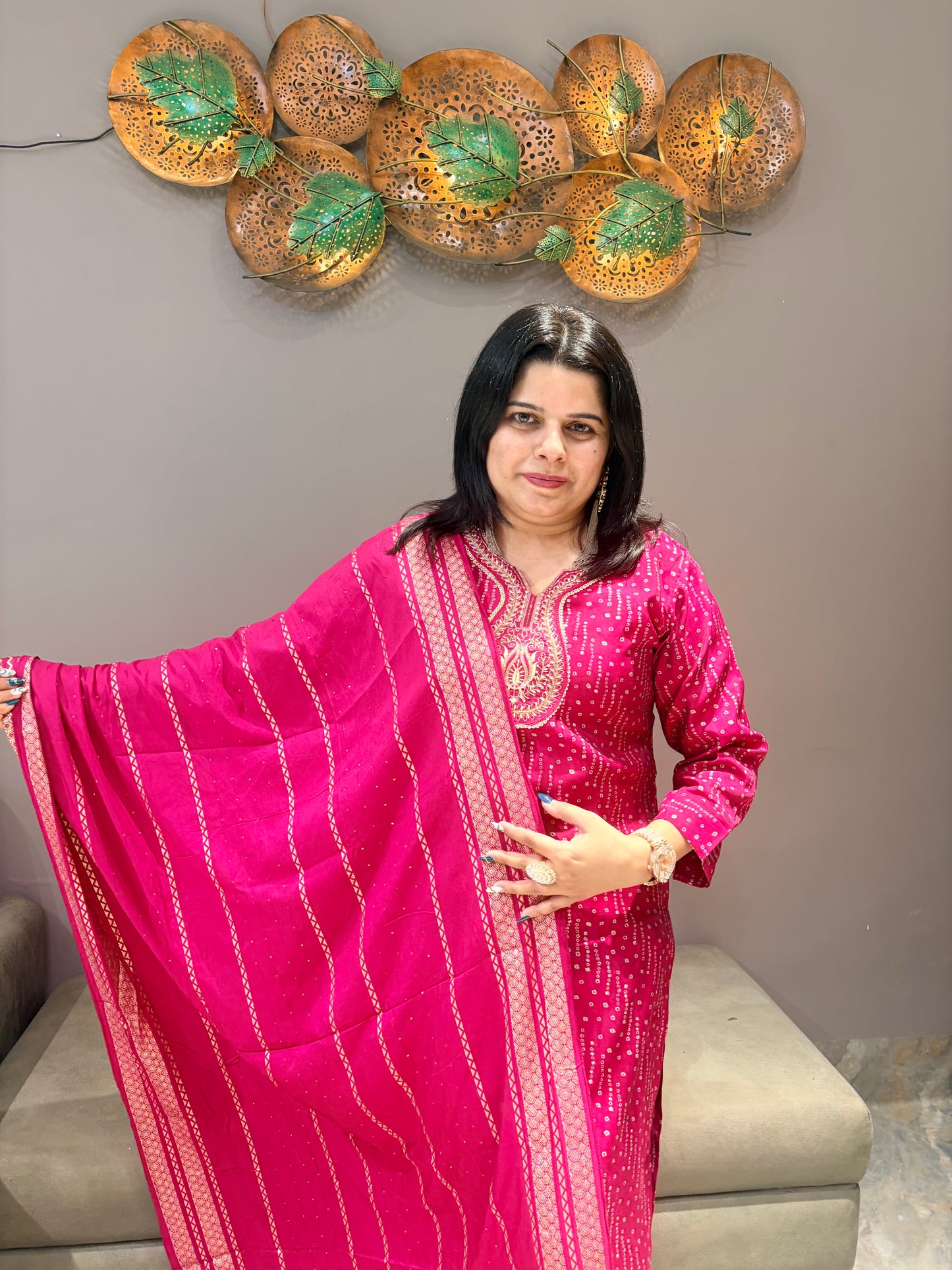 Soft Silk Premium Bandhni Designer Suit