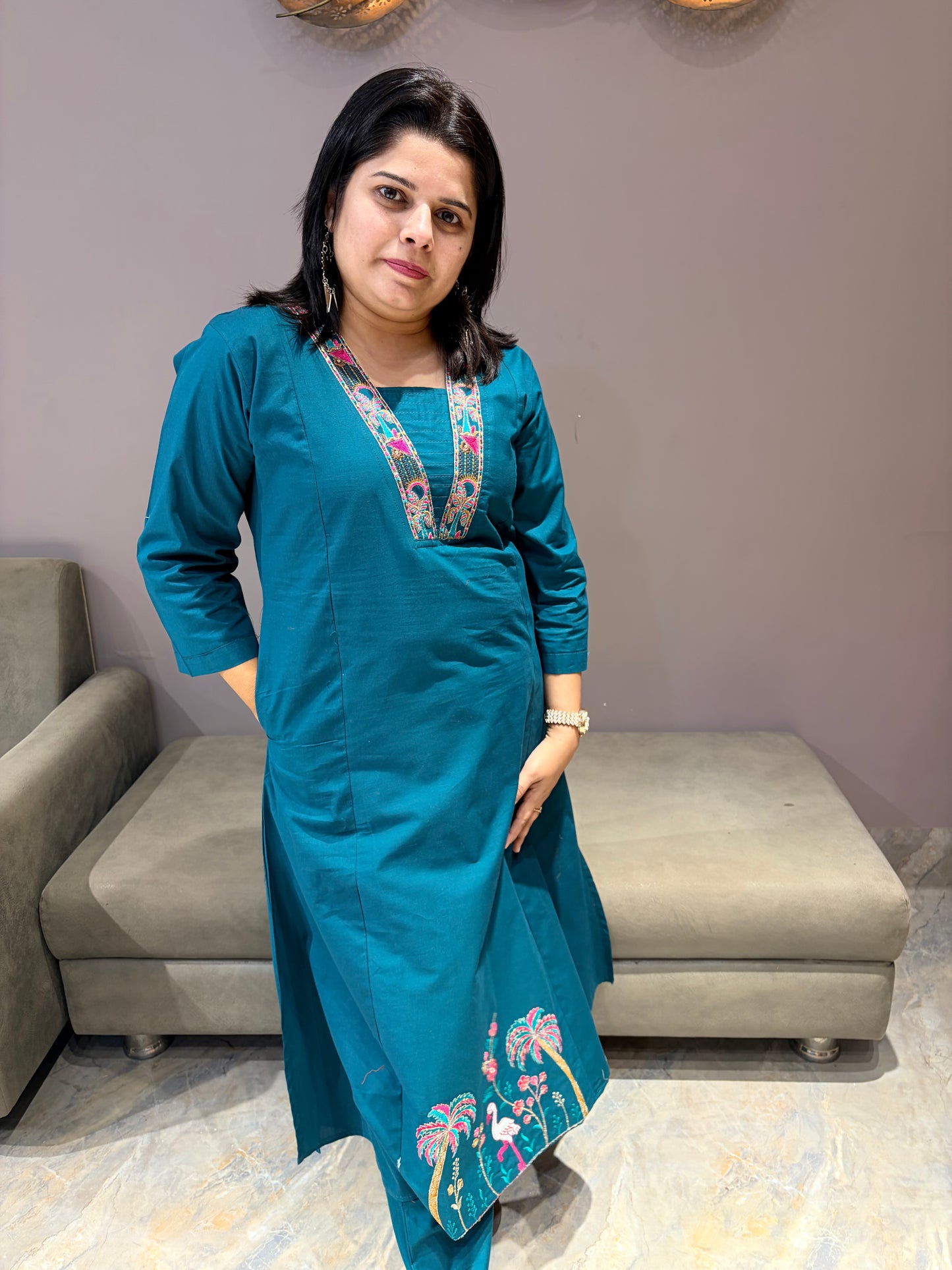 Peacock Green Designer 2 pc