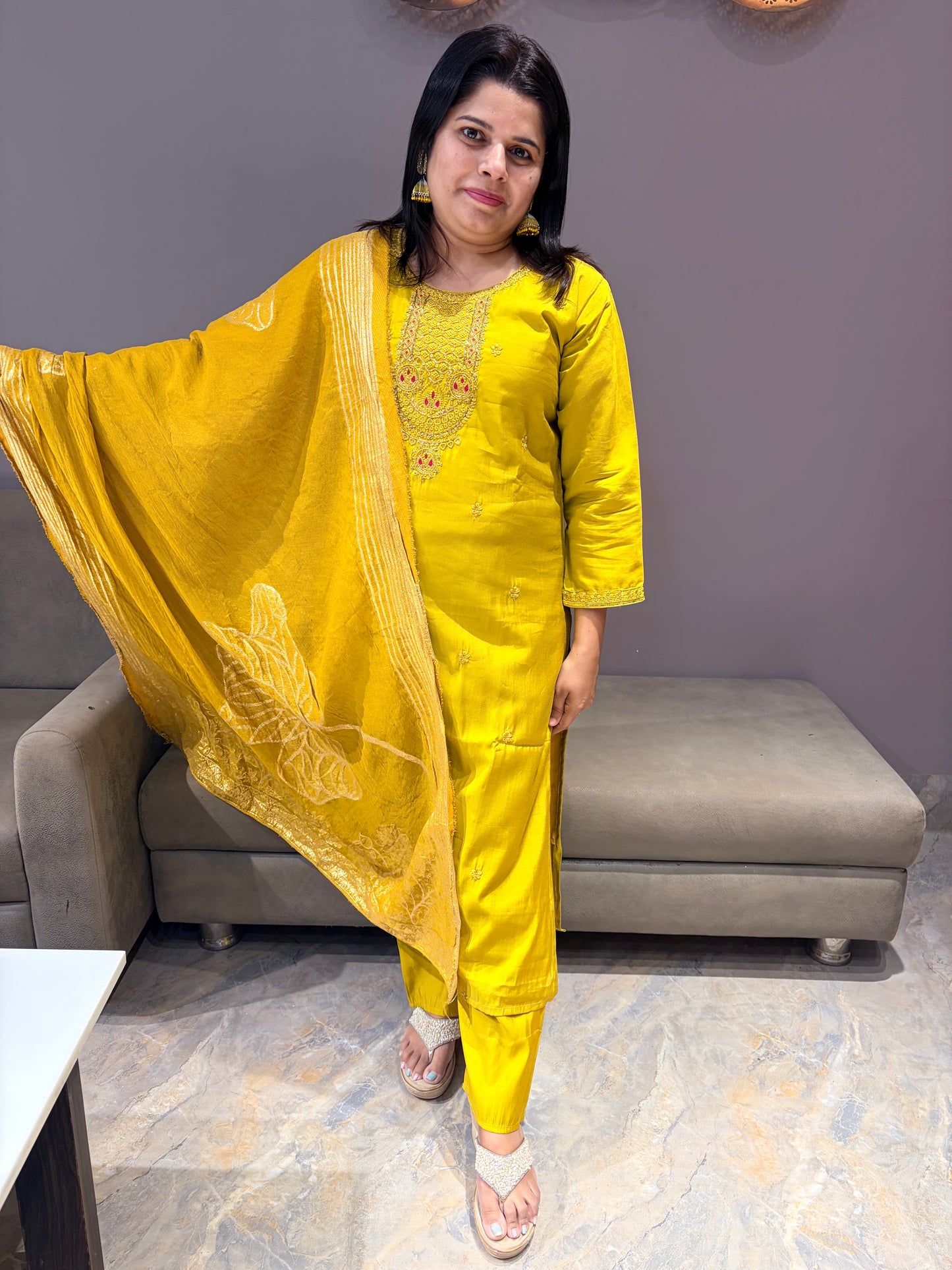 Liril Green Cotton Silk Suit With Dupata