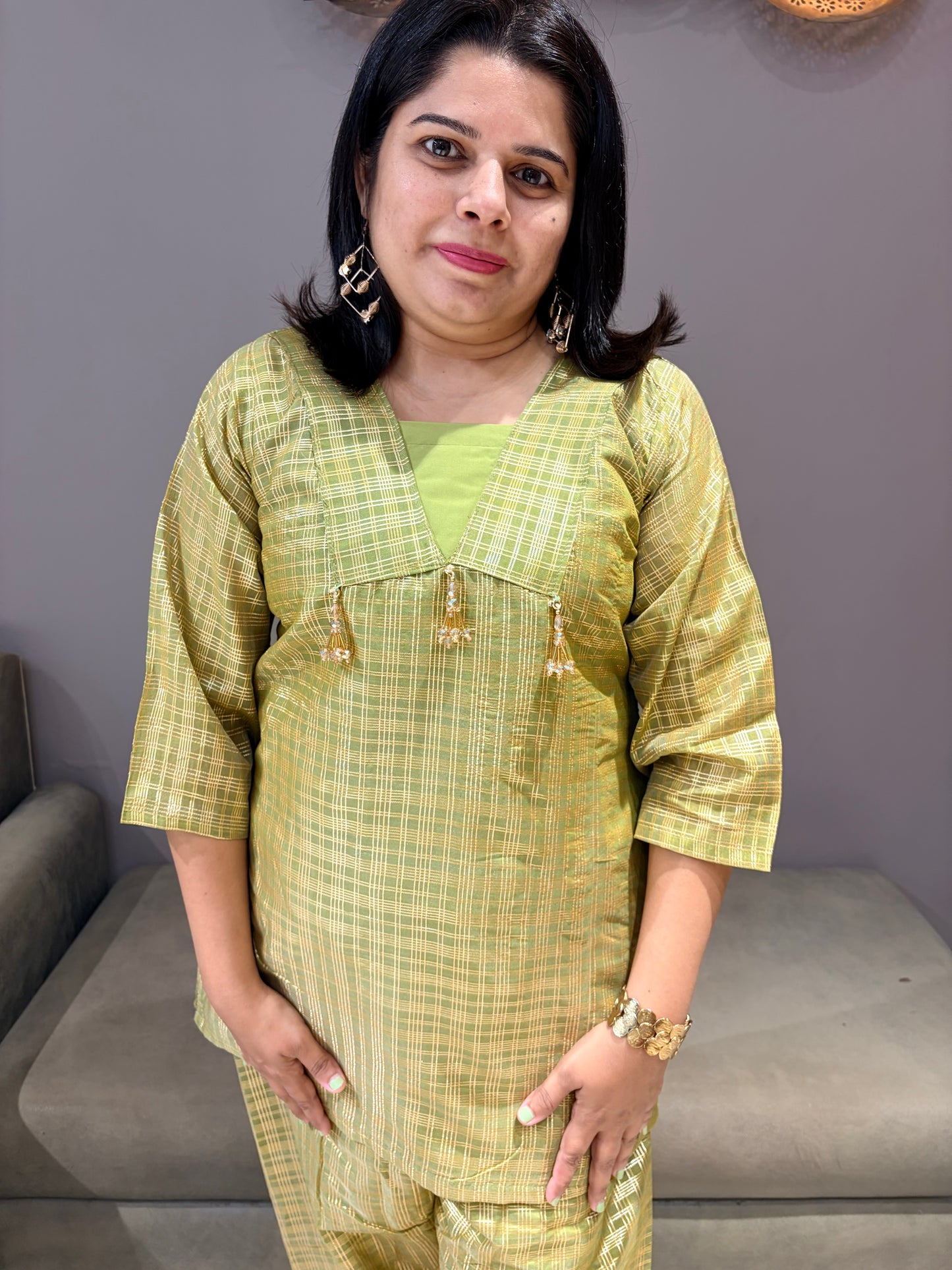 Pista Color Pure Banarasi Silk Corset