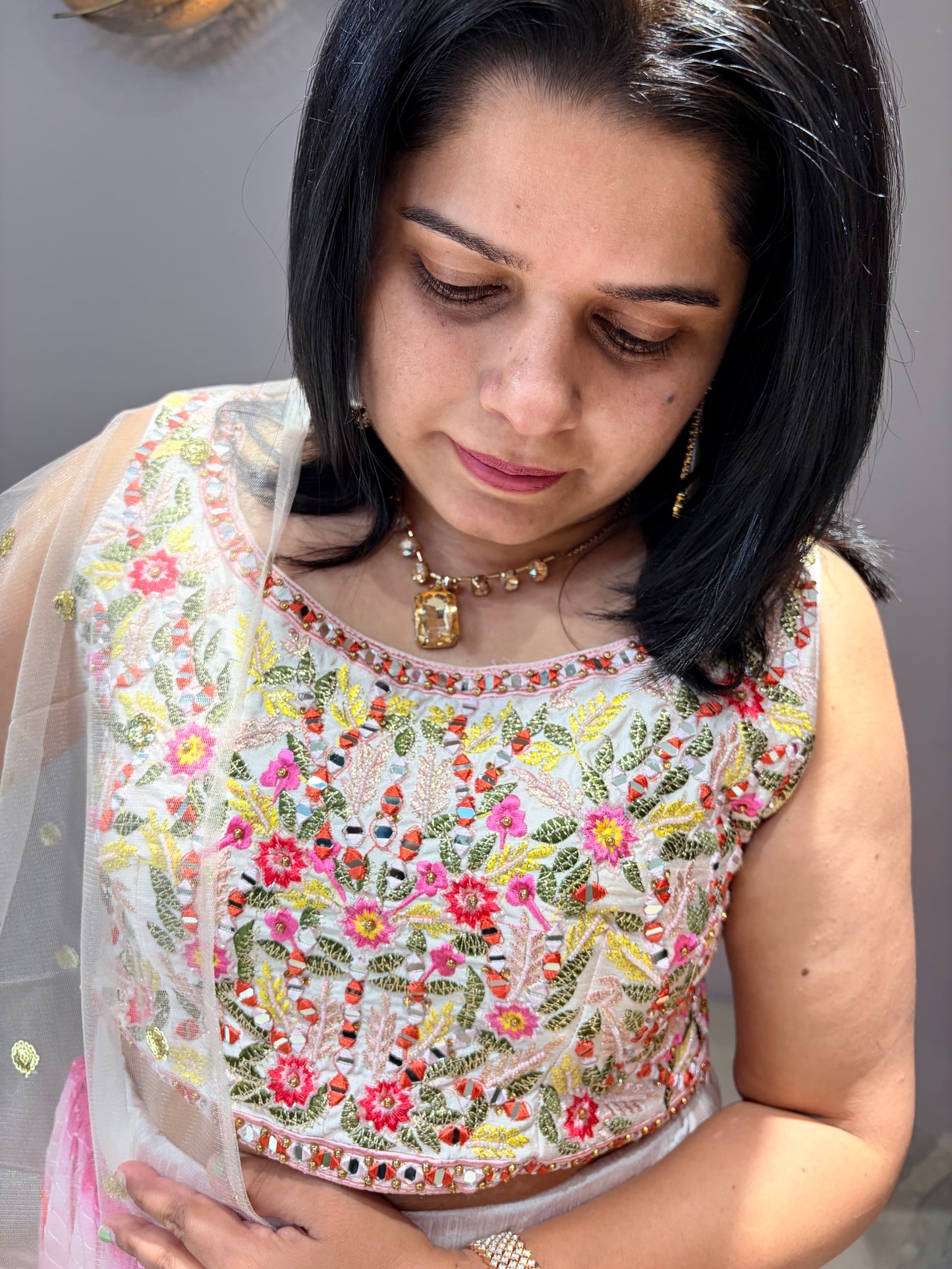 Pink Tye N Dye Designer Choli
