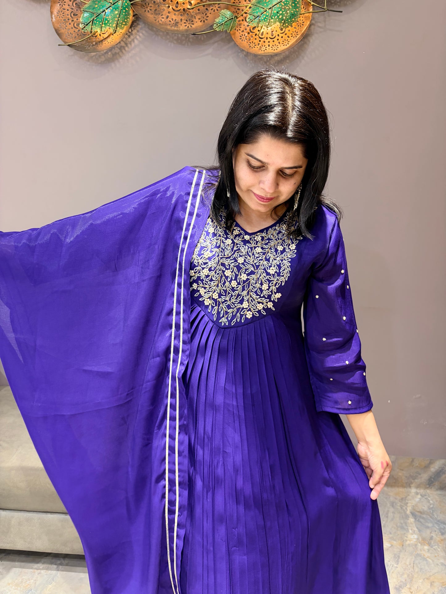 Dark Purple Trending Pure Mul Cotton Designer Suit