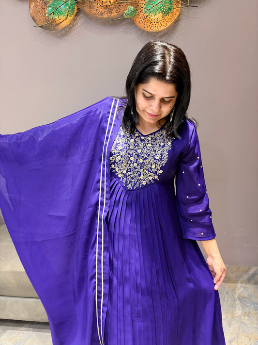 Dark Purple Trending Pure Mul Cotton Designer Suit