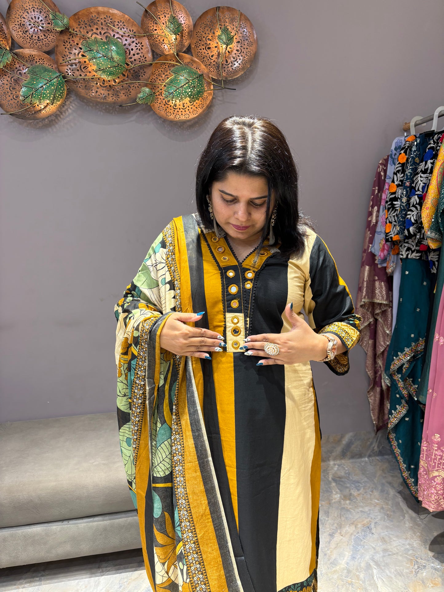 Pure Cotton Designer 3 pc Suit