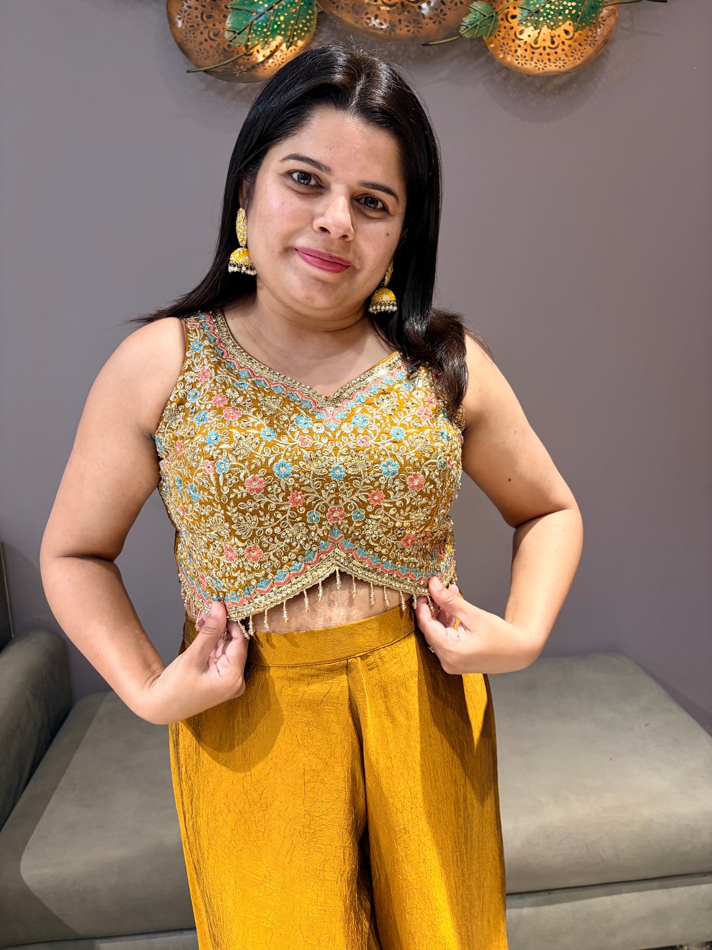 Yellow Gold Long Jacket Indo-Western