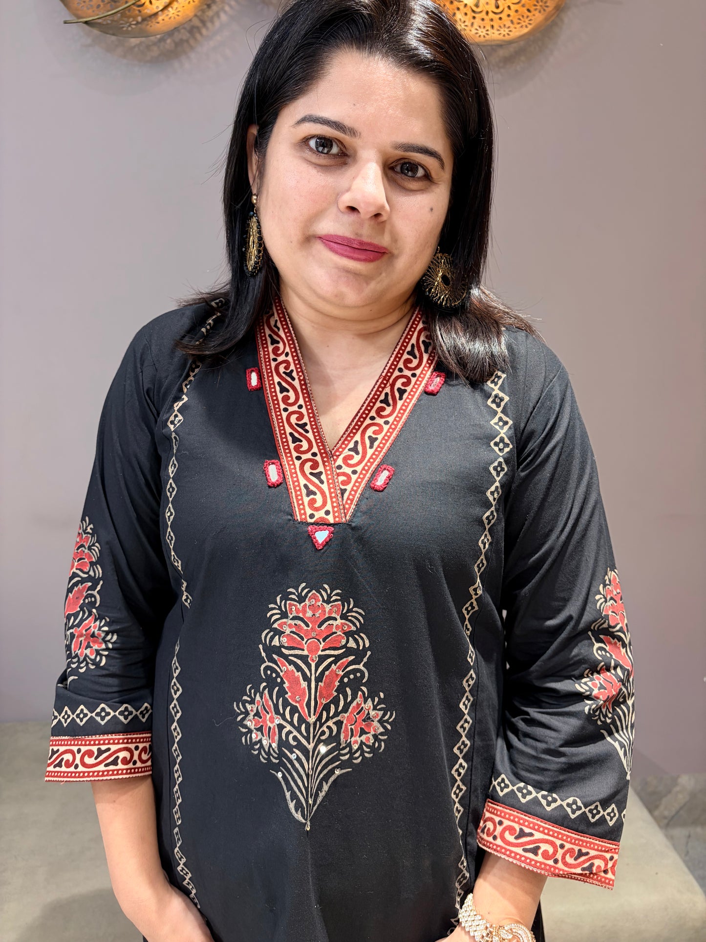 Black premium Aline Pure cotton Suit