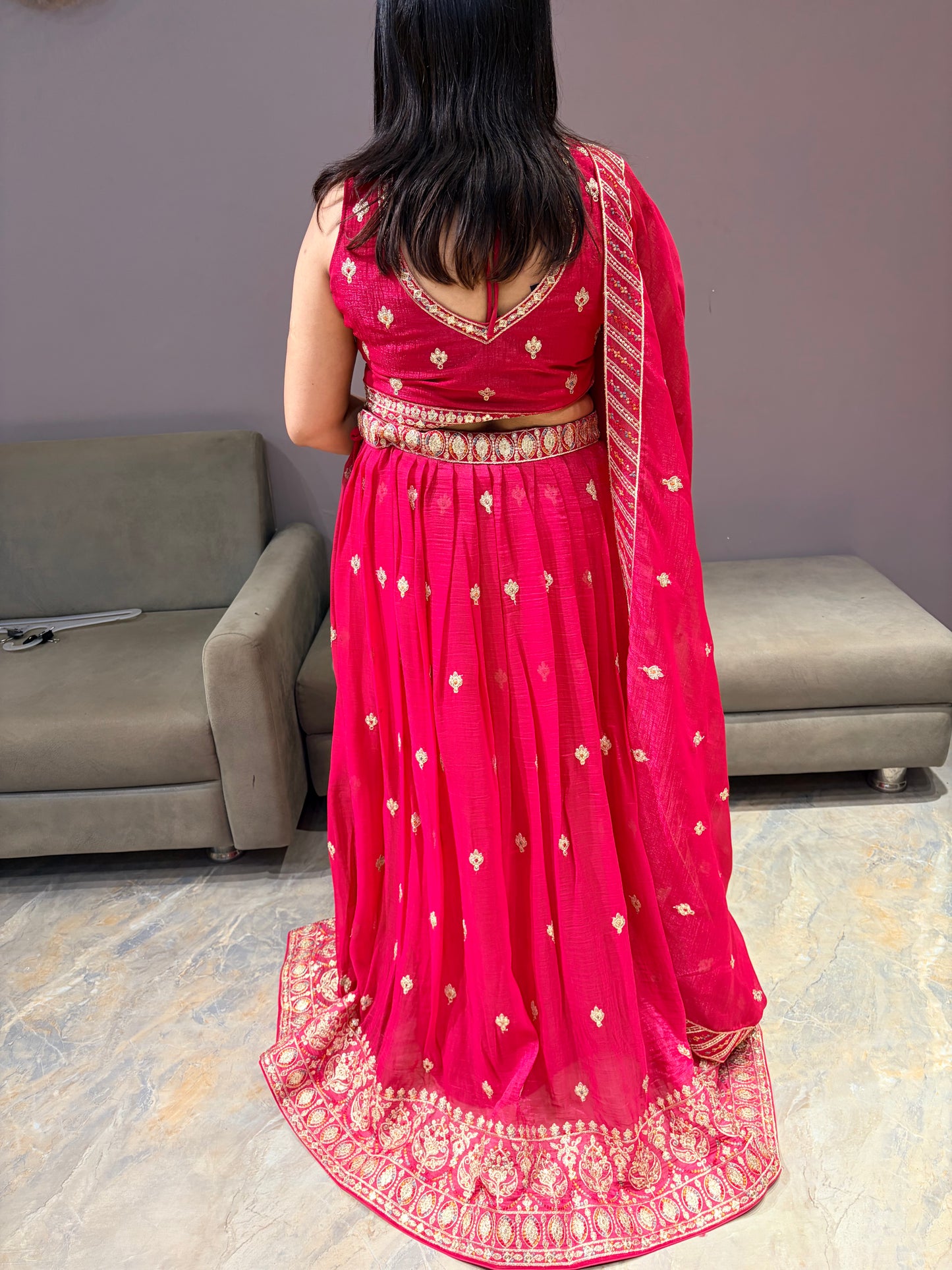 Hot Pink Heavy Lehenga Choli