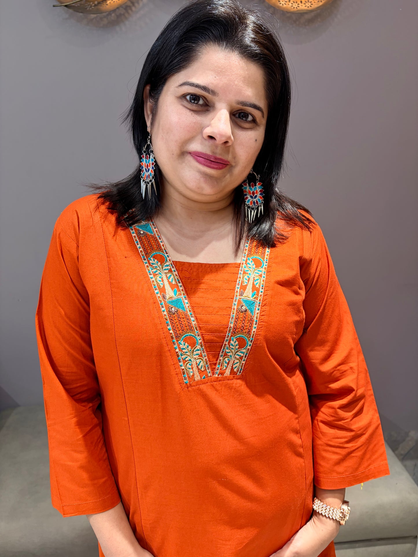 Rust Orange Designer 2 pc Suit