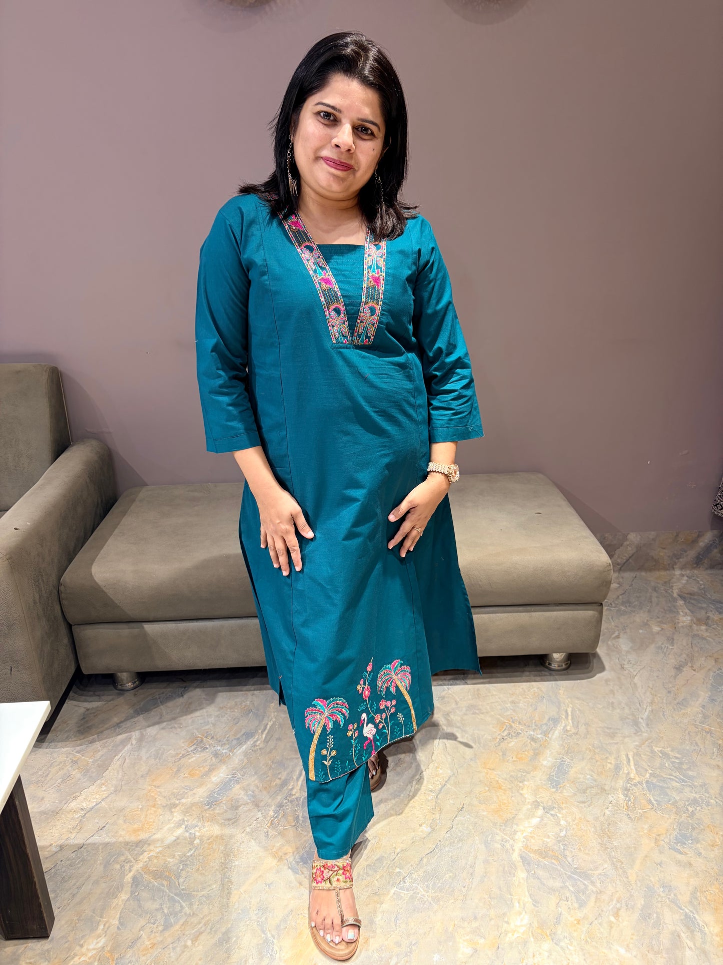 Peacock Green Designer 2 pc