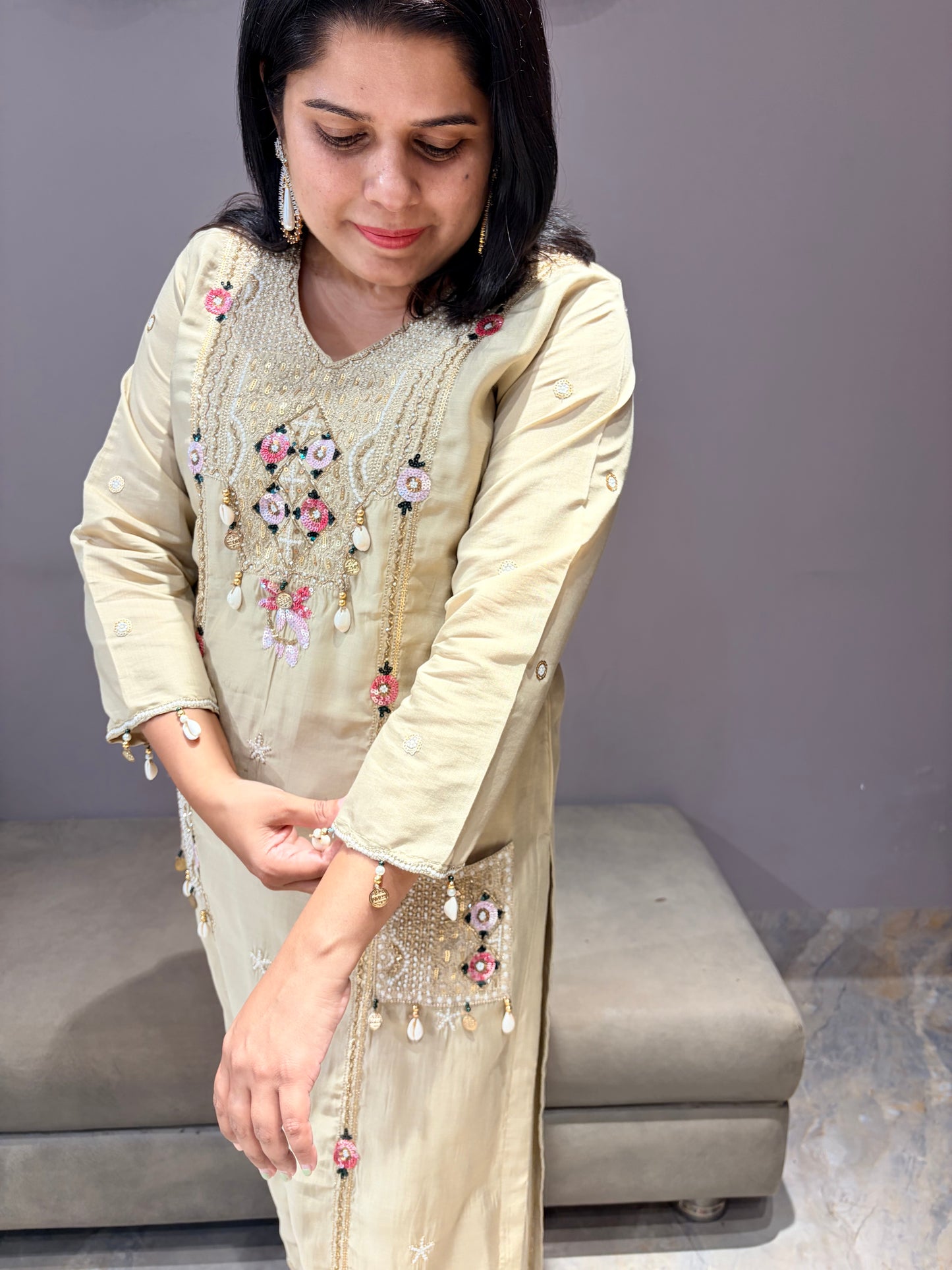 Bieze Color Pure Mul Designer 3 pc Suit With Pocket Work
