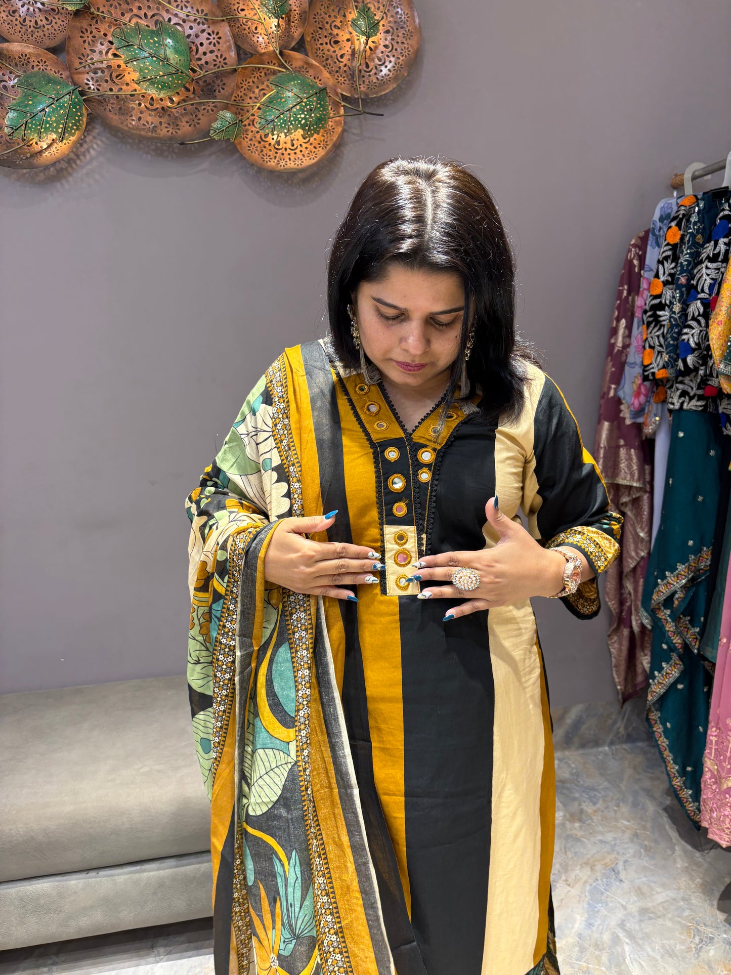 Pure Cotton Designer 3 pc Suit