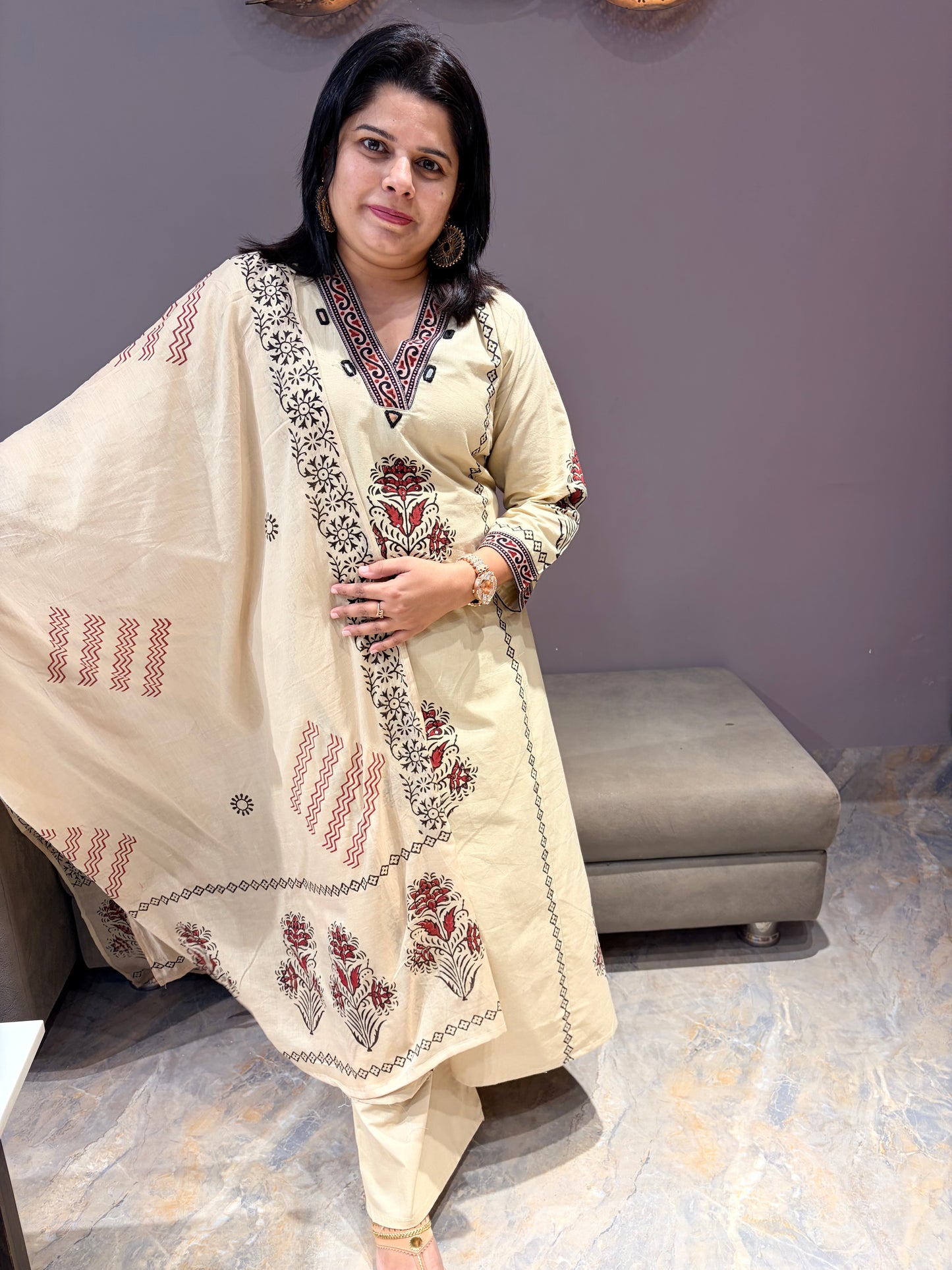 Beize Premium Pure Cotton Aline Suit