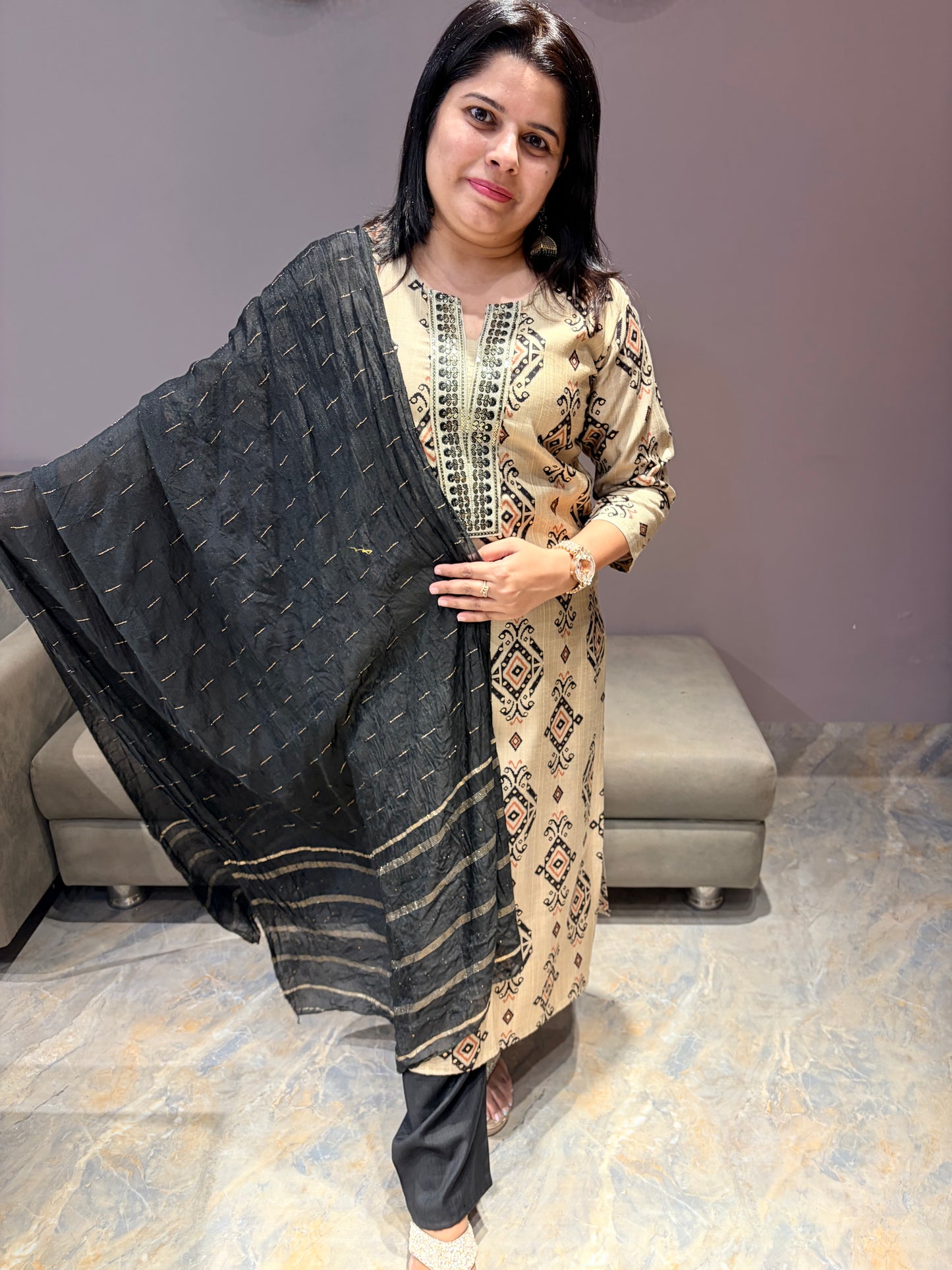 Premium Riyon Silk Ikkat Design