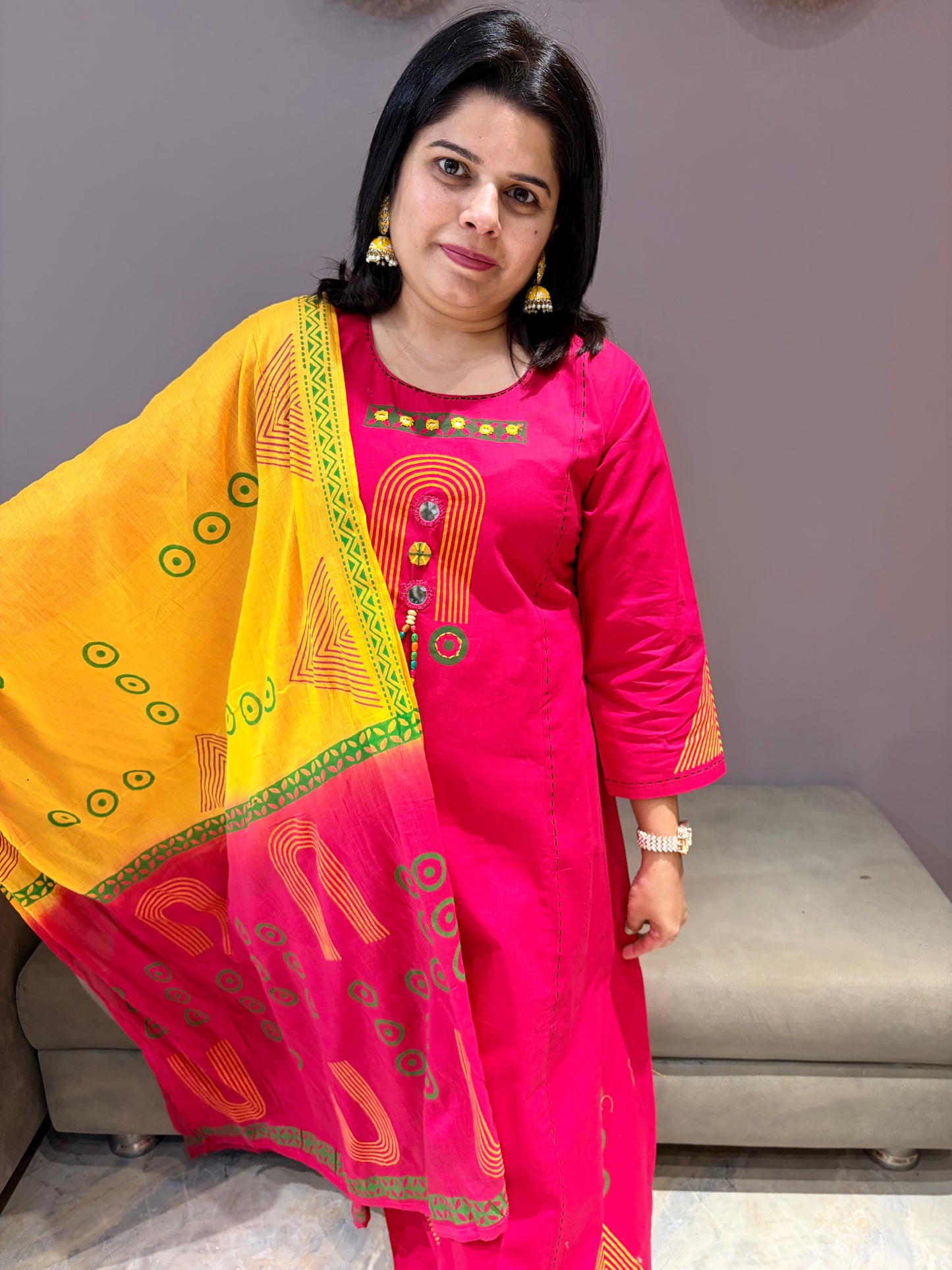 Pure Jaipuri Cotton Premium Aline Designer Suit
