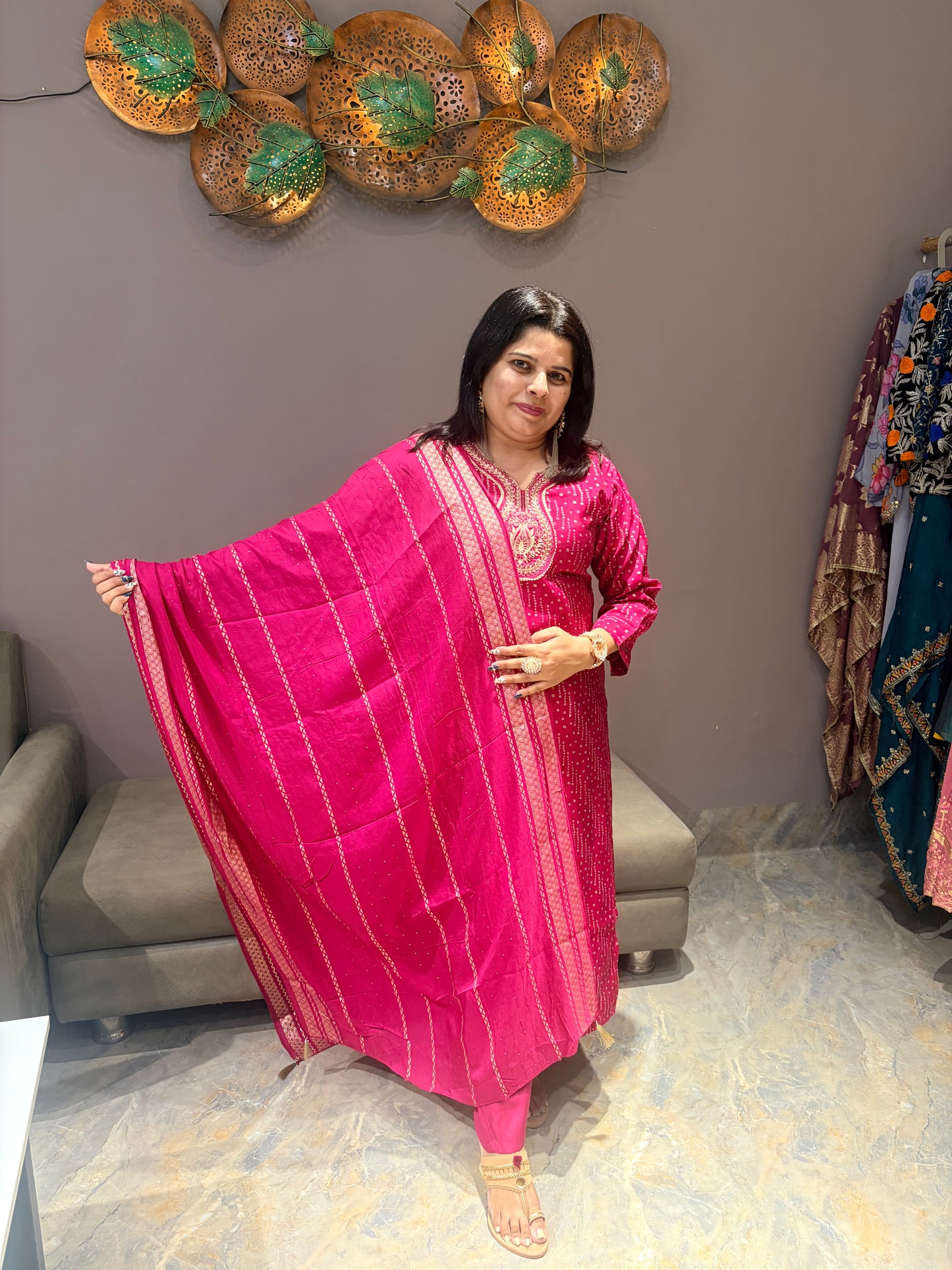 Soft Silk Premium Bandhni Designer Suit